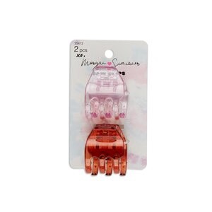 slide 1 of 1, Morgan Siminaer Xo scünci Translucent Jaw Clips, 2Ct, 2 ct