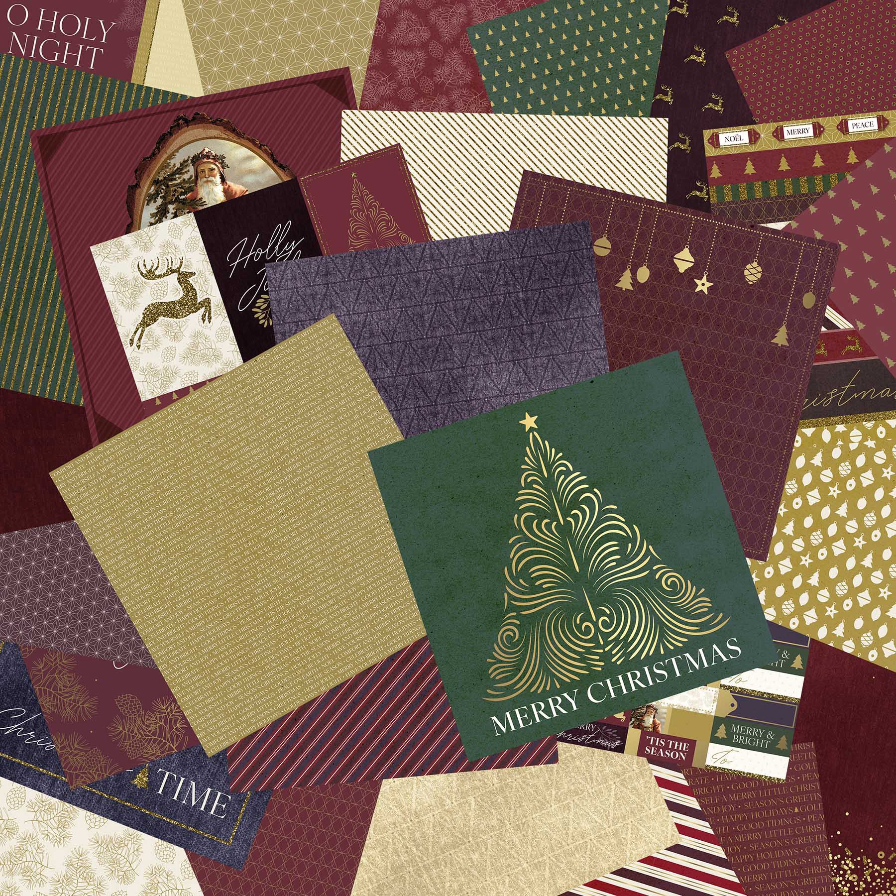 slide 3 of 3, 12" X 12" Holiday Tidings Paper Pad By Recollections, 12 in x 12 in