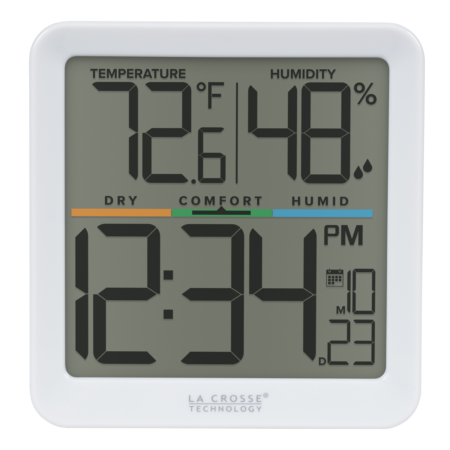 slide 1 of 4, 3" Indoor Comfort Meter with Time & Date, 1 ct