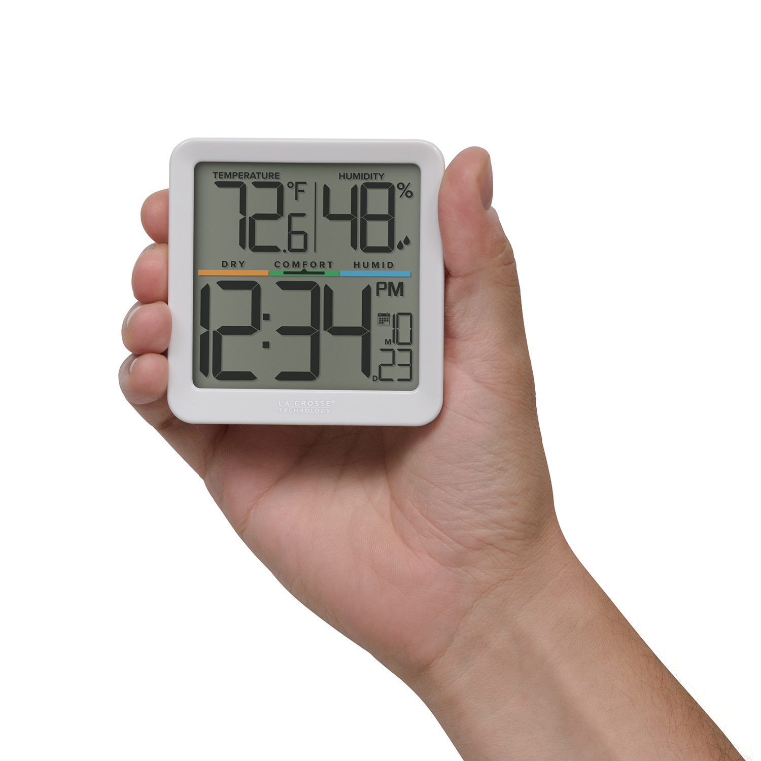 slide 3 of 4, 3" Indoor Comfort Meter with Time & Date, 1 ct