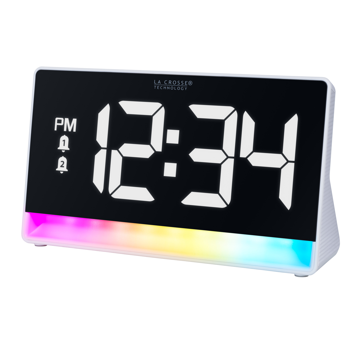 slide 2 of 3, LA CROSSE Digital Alarm Clock - Color Shift Light, 7x2 x 4