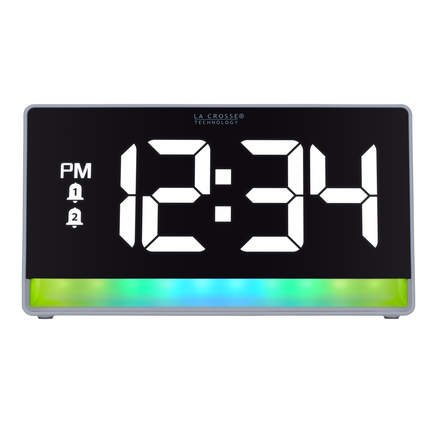 slide 1 of 3, LA CROSSE Digital Alarm Clock - Color Shift Light, 7x2 x 4