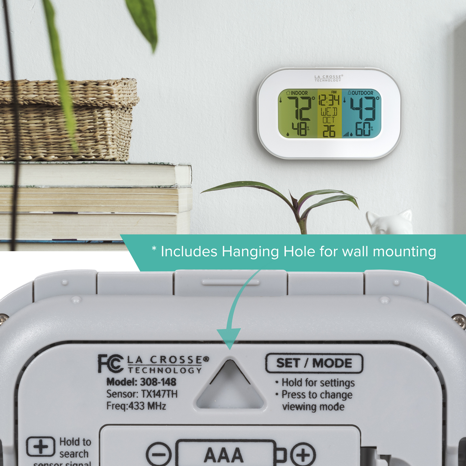 slide 4 of 6, Wireless Temperature Station with Tri-Color LCD, 1 ct