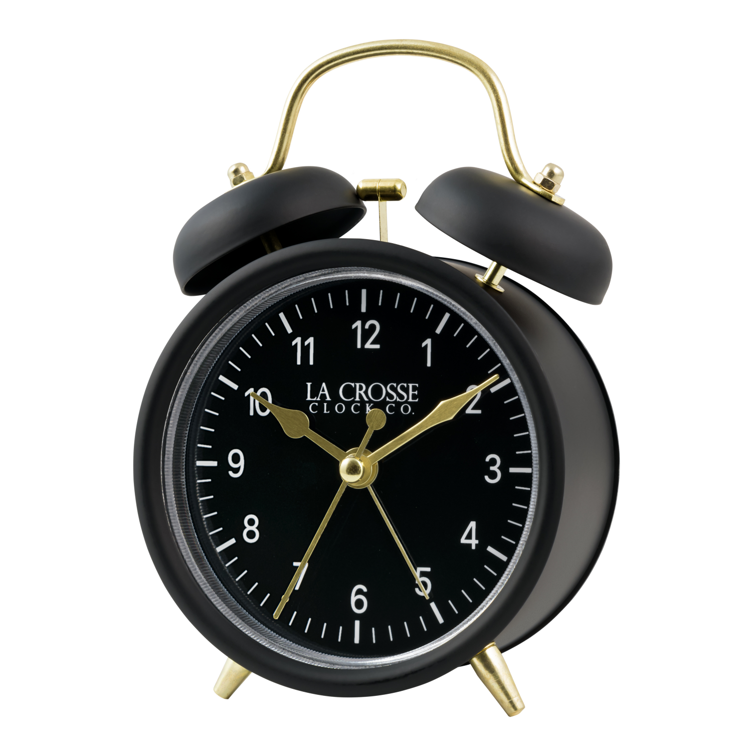 slide 2 of 5, La Crosse Clock Company Twin Bell Alarm Clock - Black, 1 ct