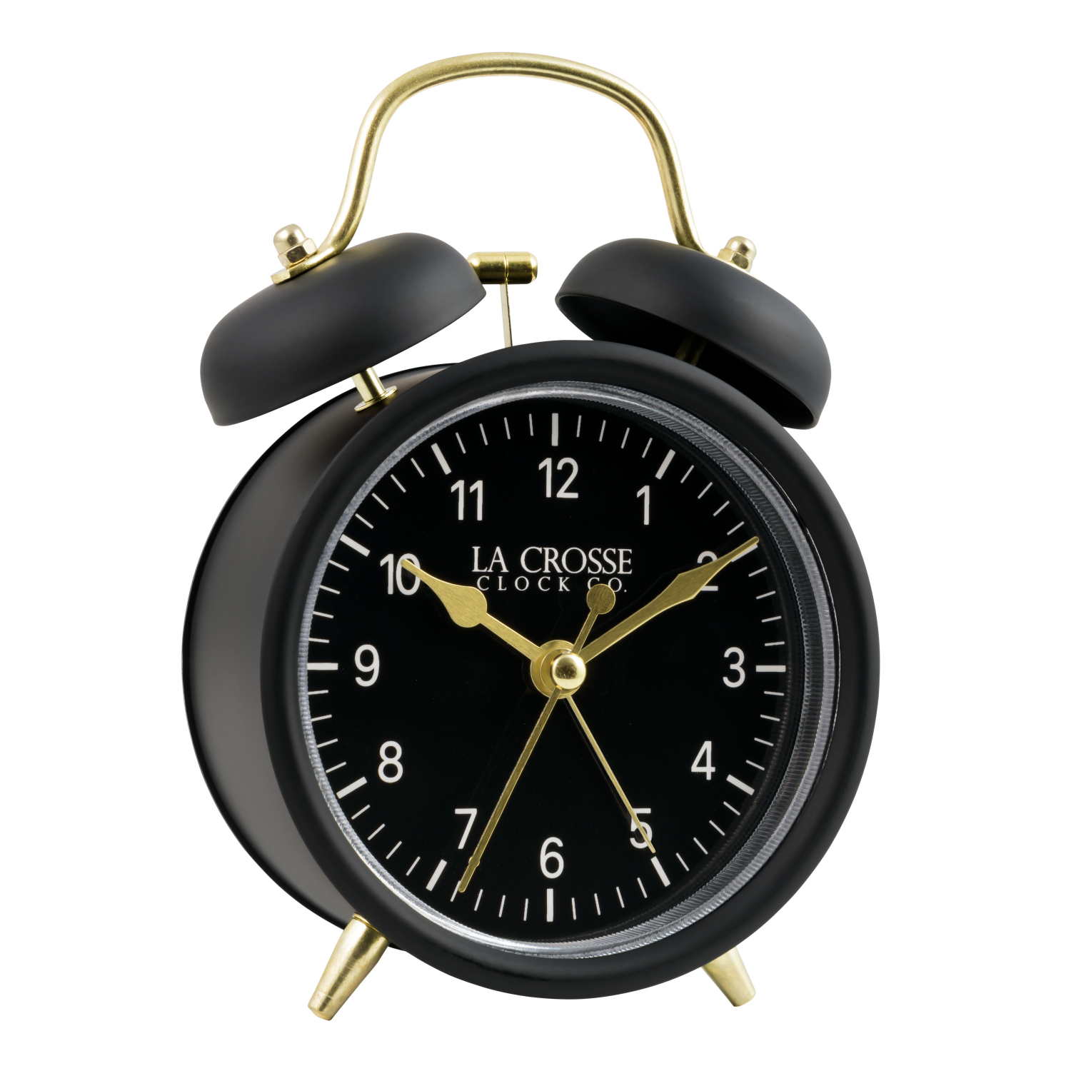 slide 3 of 5, La Crosse Clock Company Twin Bell Alarm Clock - Black, 1 ct