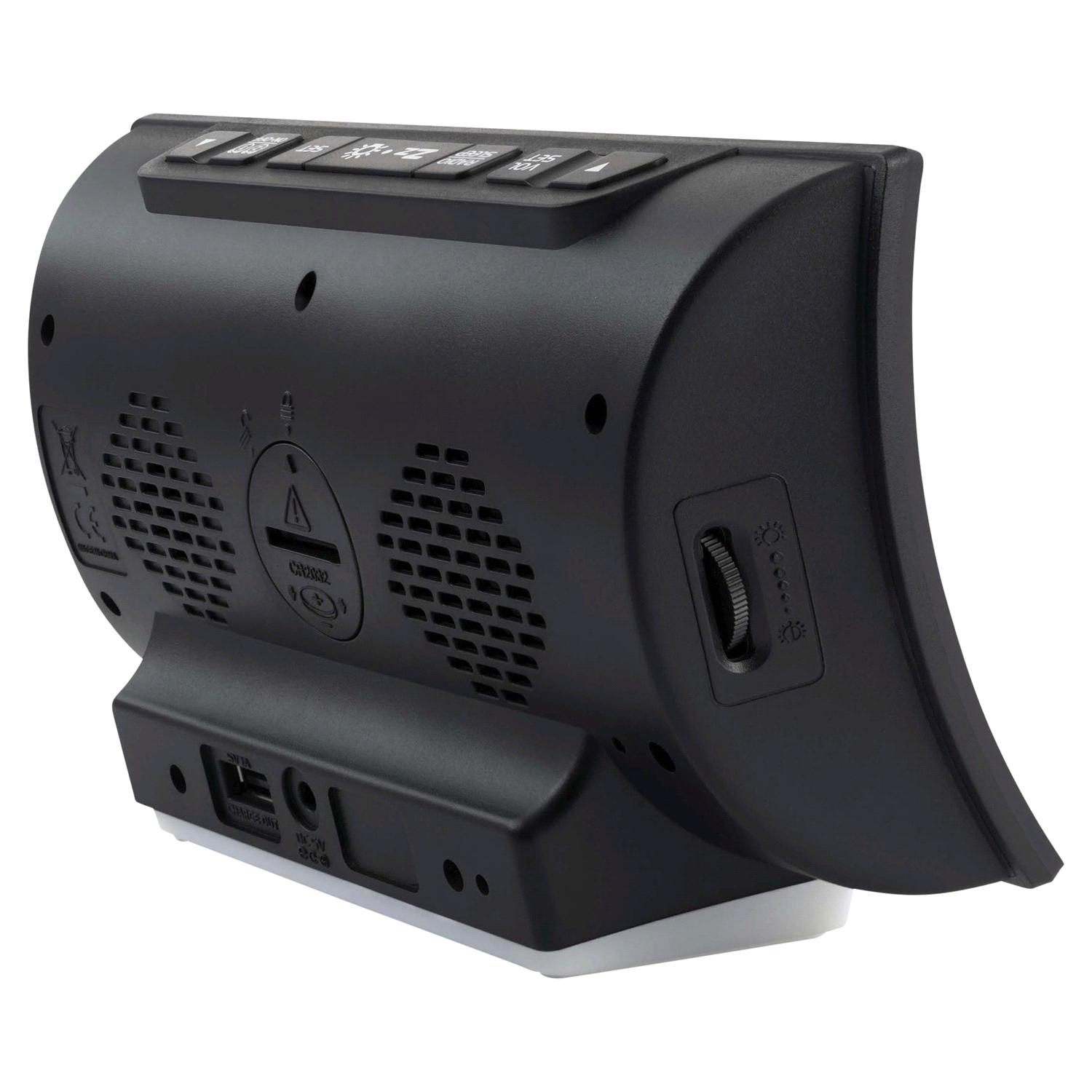 slide 3 of 5, LA CROSSE Curved Amber Led Alarm Clock Radio, 1 ct