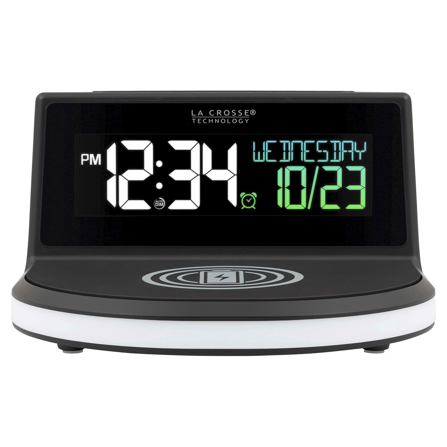 slide 1 of 5, ''Glow'' Wireless Charging Alarm Clock, 1 ct