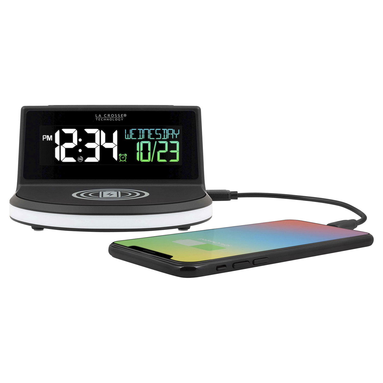 slide 4 of 5, ''Glow'' Wireless Charging Alarm Clock, 1 ct