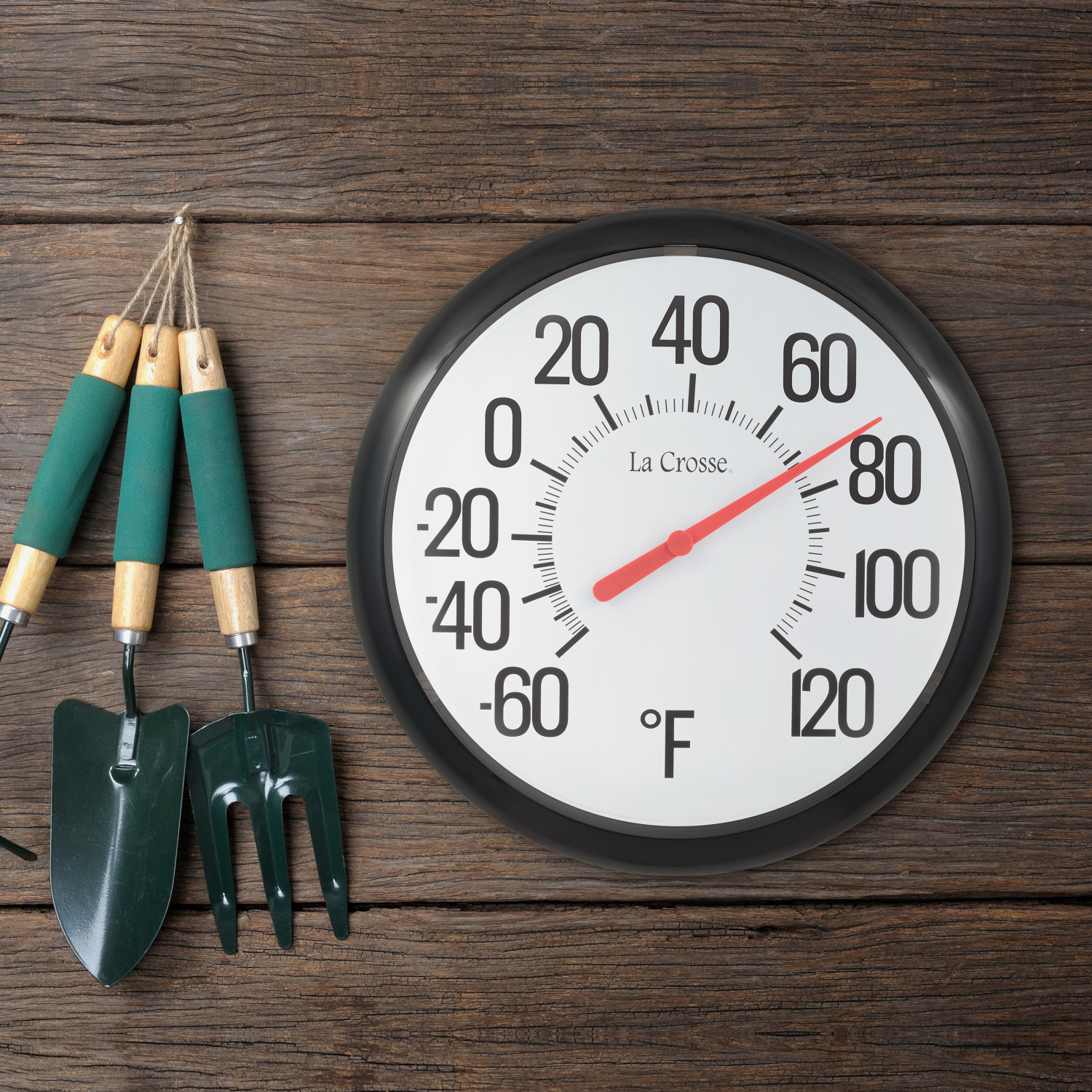 slide 4 of 4, 13.25" Analog Thermometer - Black, 1 ct