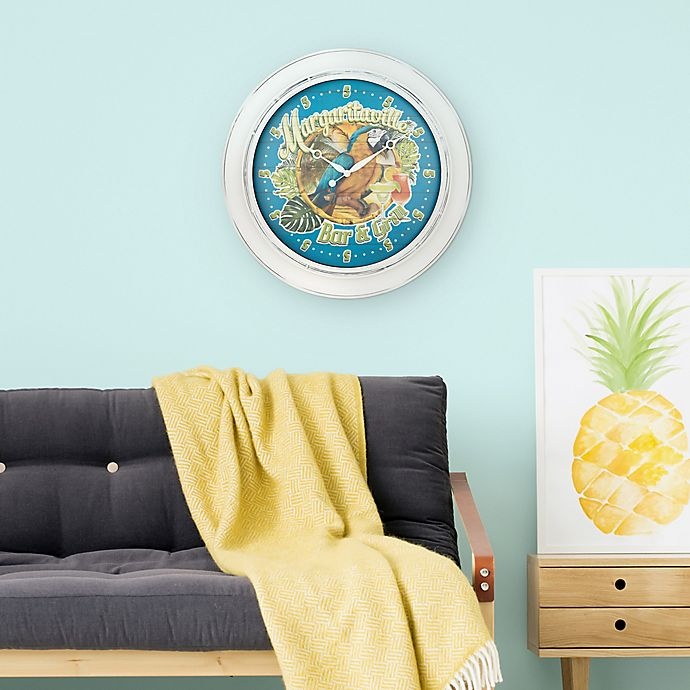 slide 6 of 6, Margaritaville Bar & Grill Indoor/Outdoor Wall Clock, 26 in