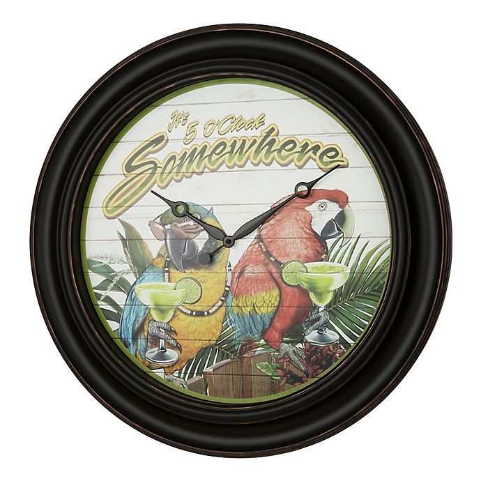 slide 2 of 5, Margaritaville Its 5 O'Clock Somewhere Wall Clock, 26 in