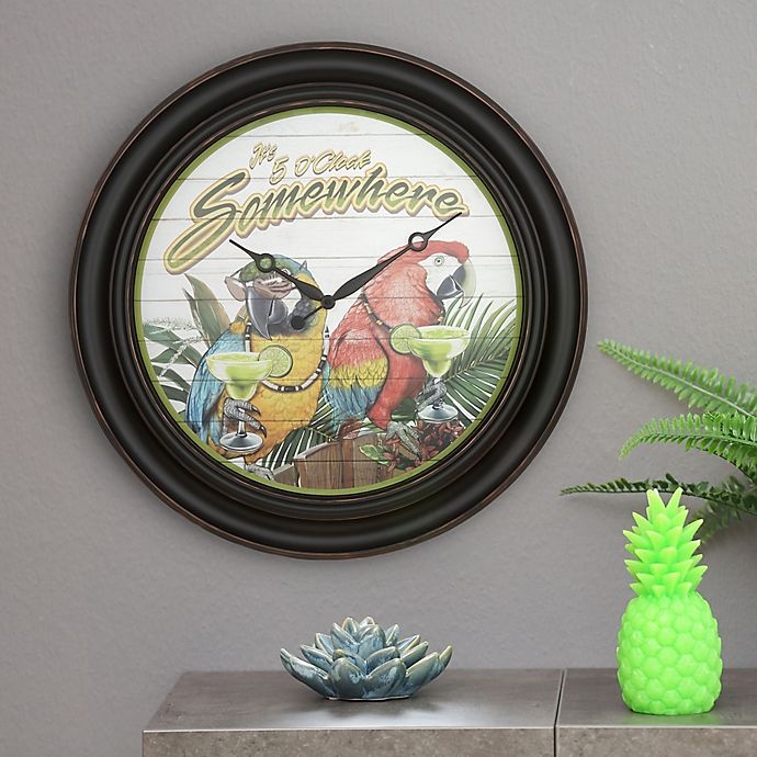 slide 3 of 5, Margaritaville Its 5 O'Clock Somewhere Wall Clock, 26 in