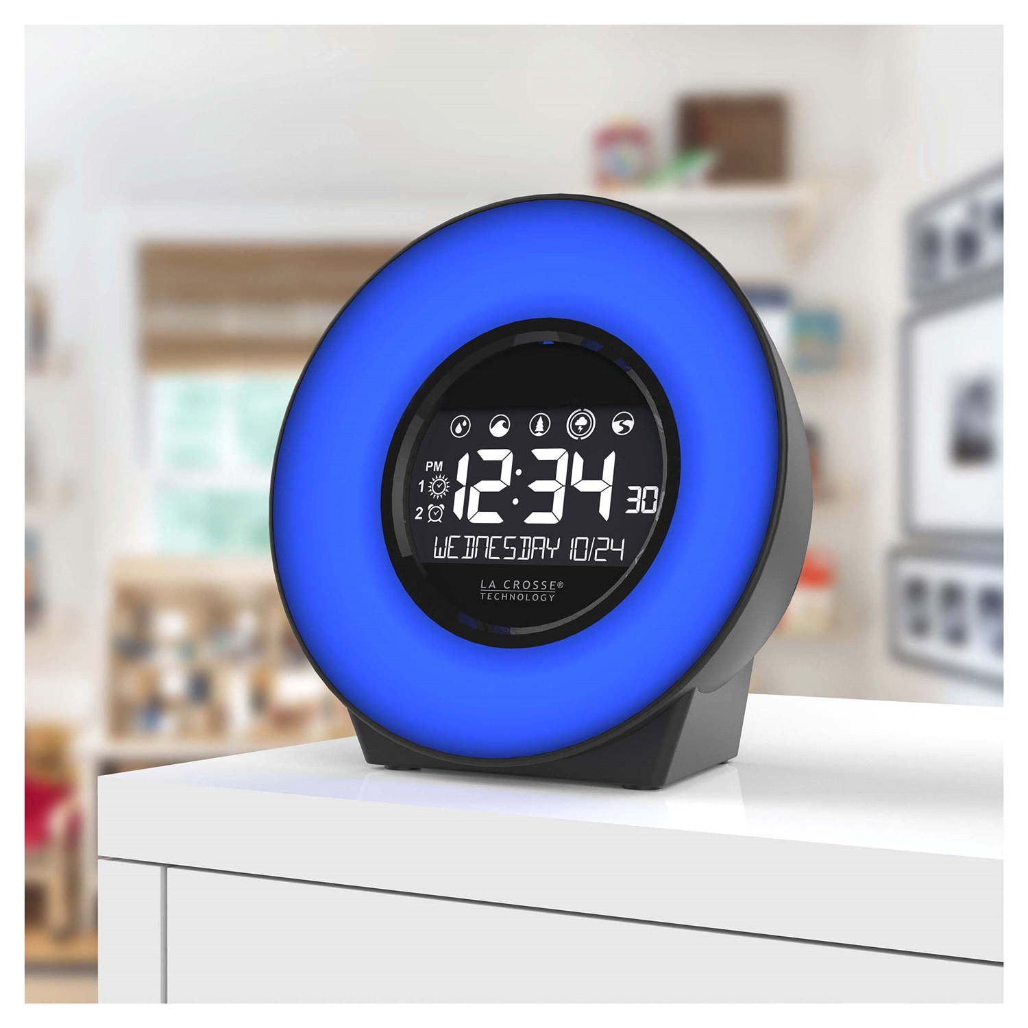 slide 4 of 5, LA CROSSE Mood Light Alarm Clock with Nature Sounds, 1 ct