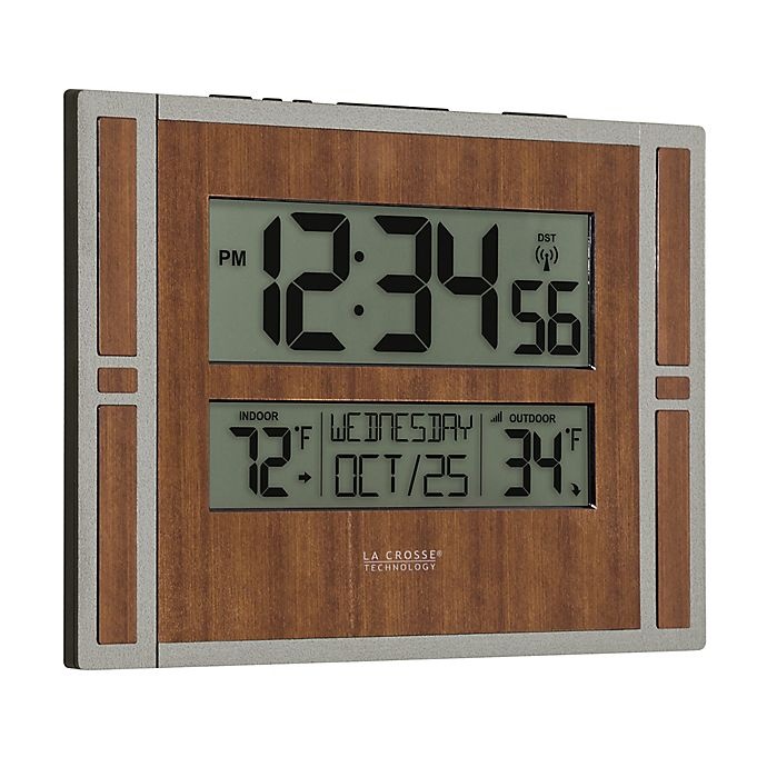 slide 3 of 5, La Crosse Technology Faux Wood Atomic Clock, 1 ct