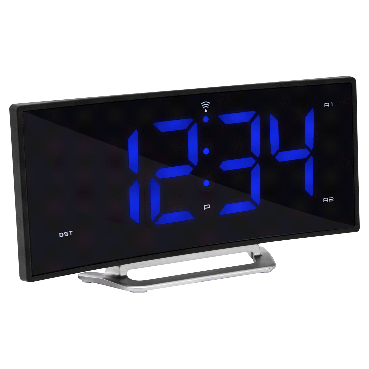 slide 3 of 4, La Crosse Atomic Curved LED Alarm Clock, 1 ct
