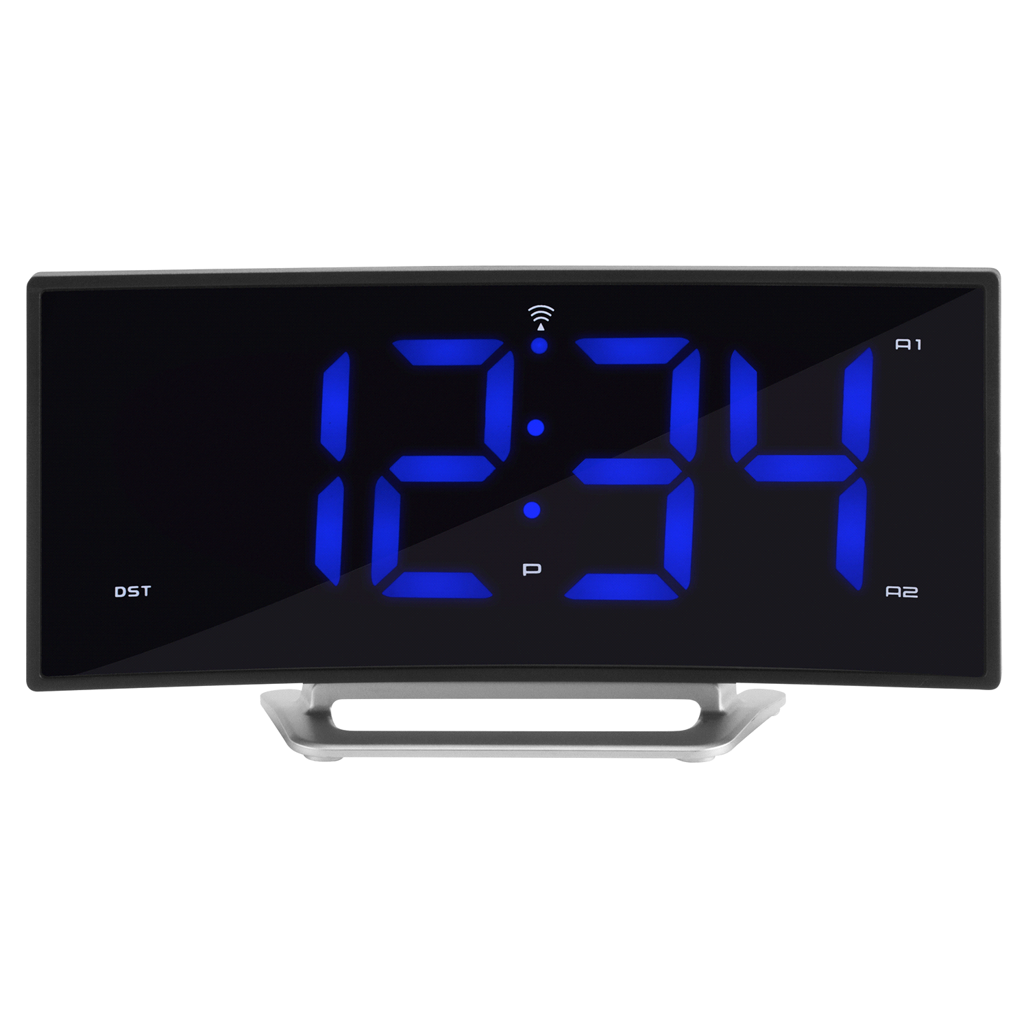 slide 1 of 4, La Crosse Atomic Curved LED Alarm Clock, 1 ct