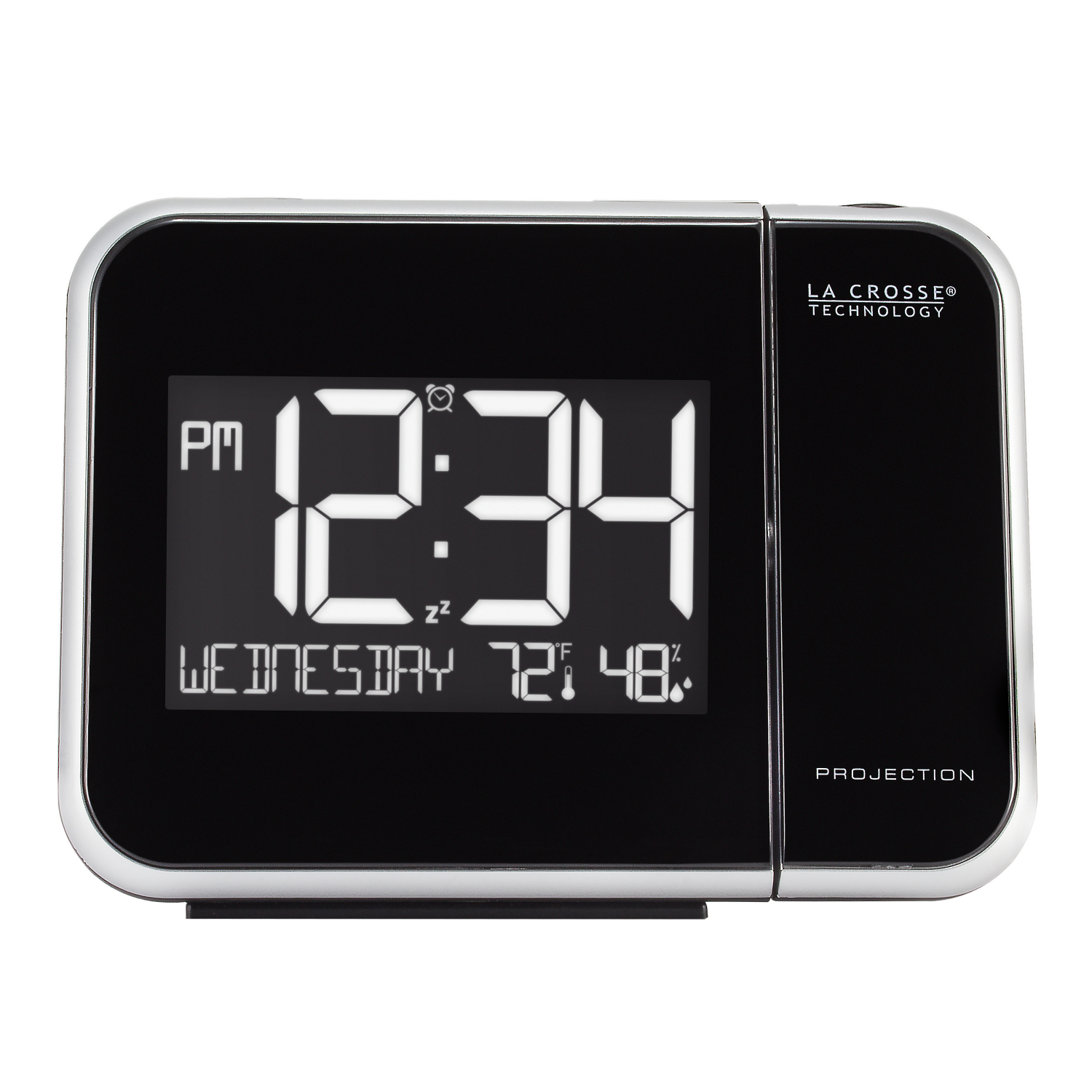 slide 1 of 4, La Crosse Projection Alarm Clock with Indoor Temperature and Humidity, 1 ct
