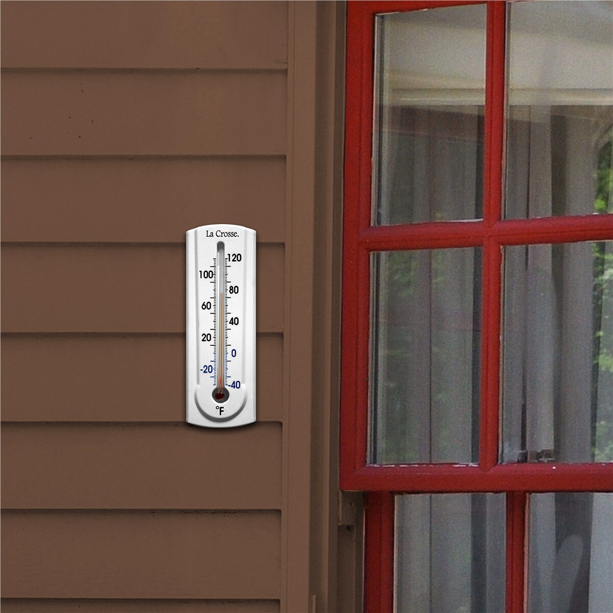 slide 2 of 2, La Crosse 6.5" Traditional Thermometer with Key Holder - 204-107, 6.5 ft