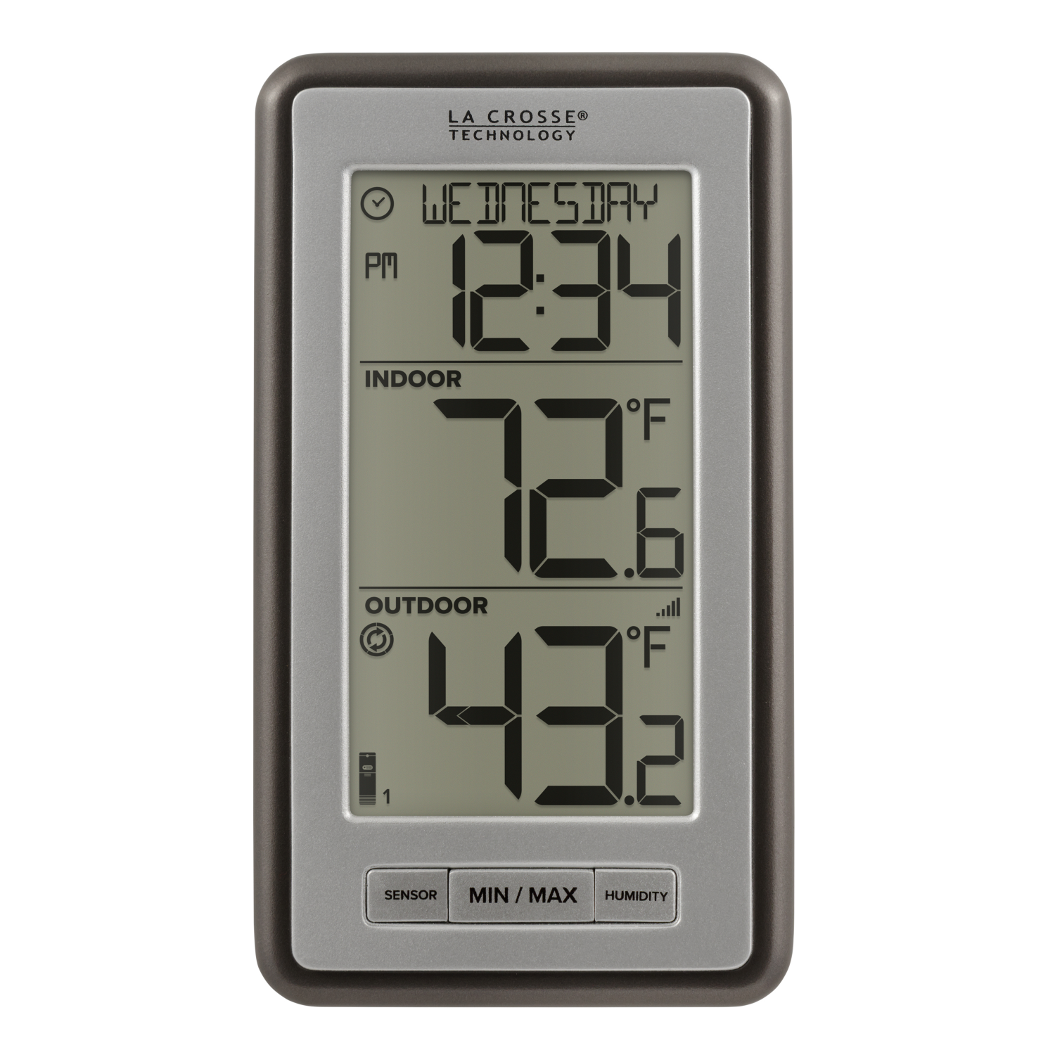 slide 1 of 3, La Crosse Technology Wireless Indoor/Outdoor Thermometer, 1 ct