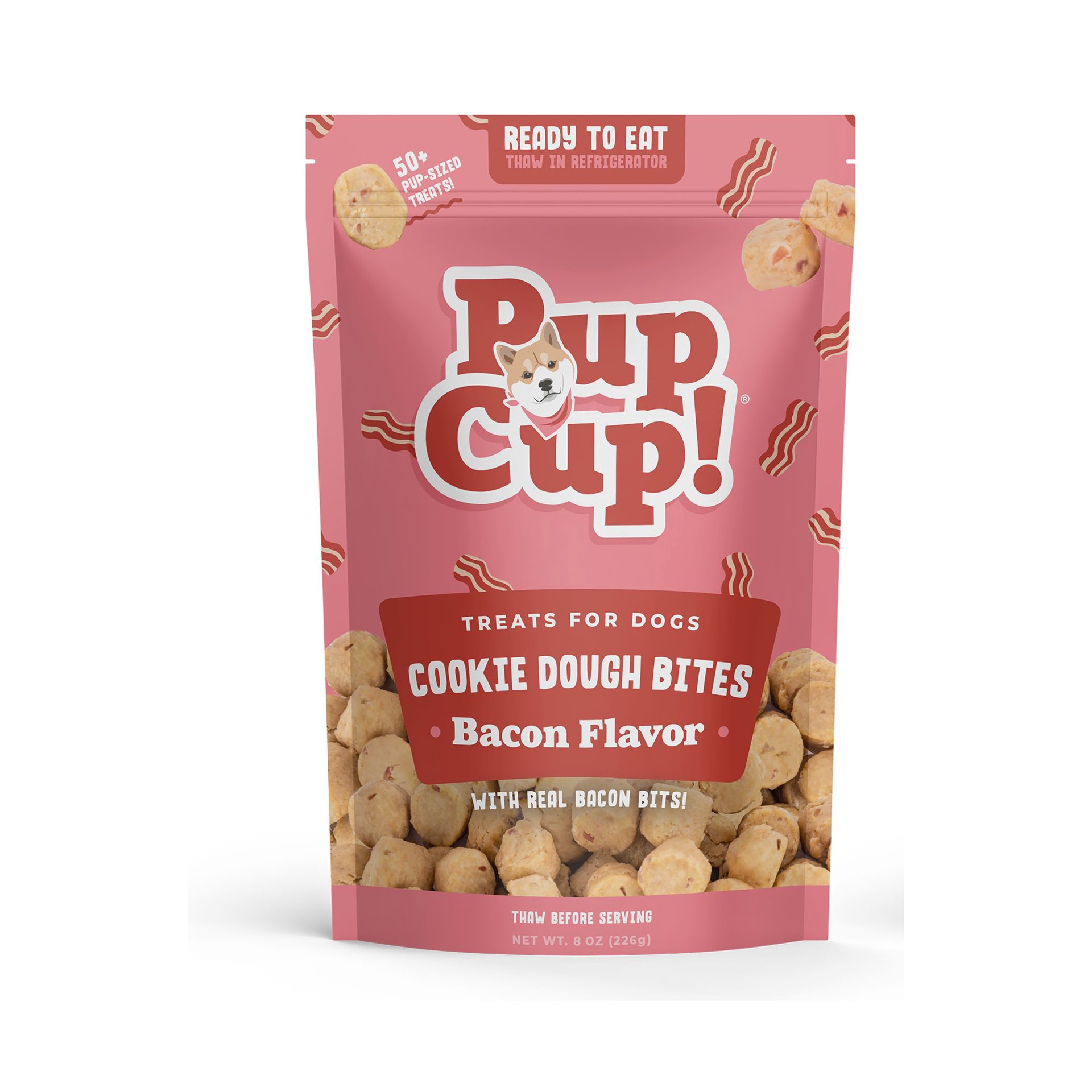 slide 1 of 1, Pup Cup Pupcup! Bacon Cookie Dough Bites All Life Stages Frozen Dog Treats - 8 Oz, 8 oz