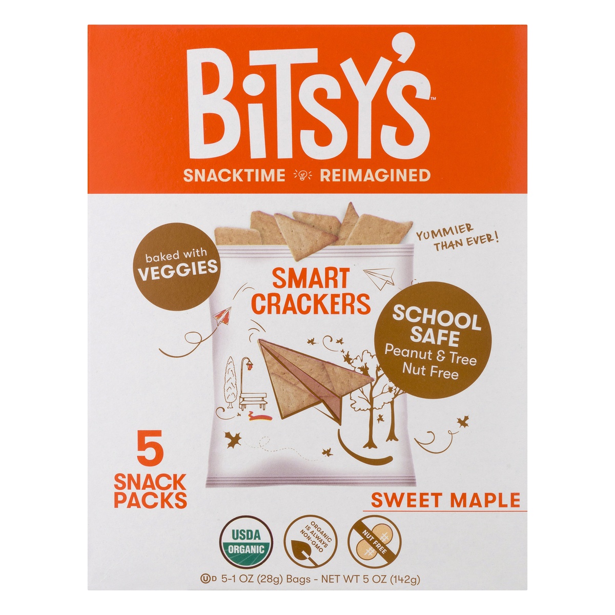 slide 1 of 1, Bitys Brainfood Organic Maple Carrot Crisp Crackers, 5 oz