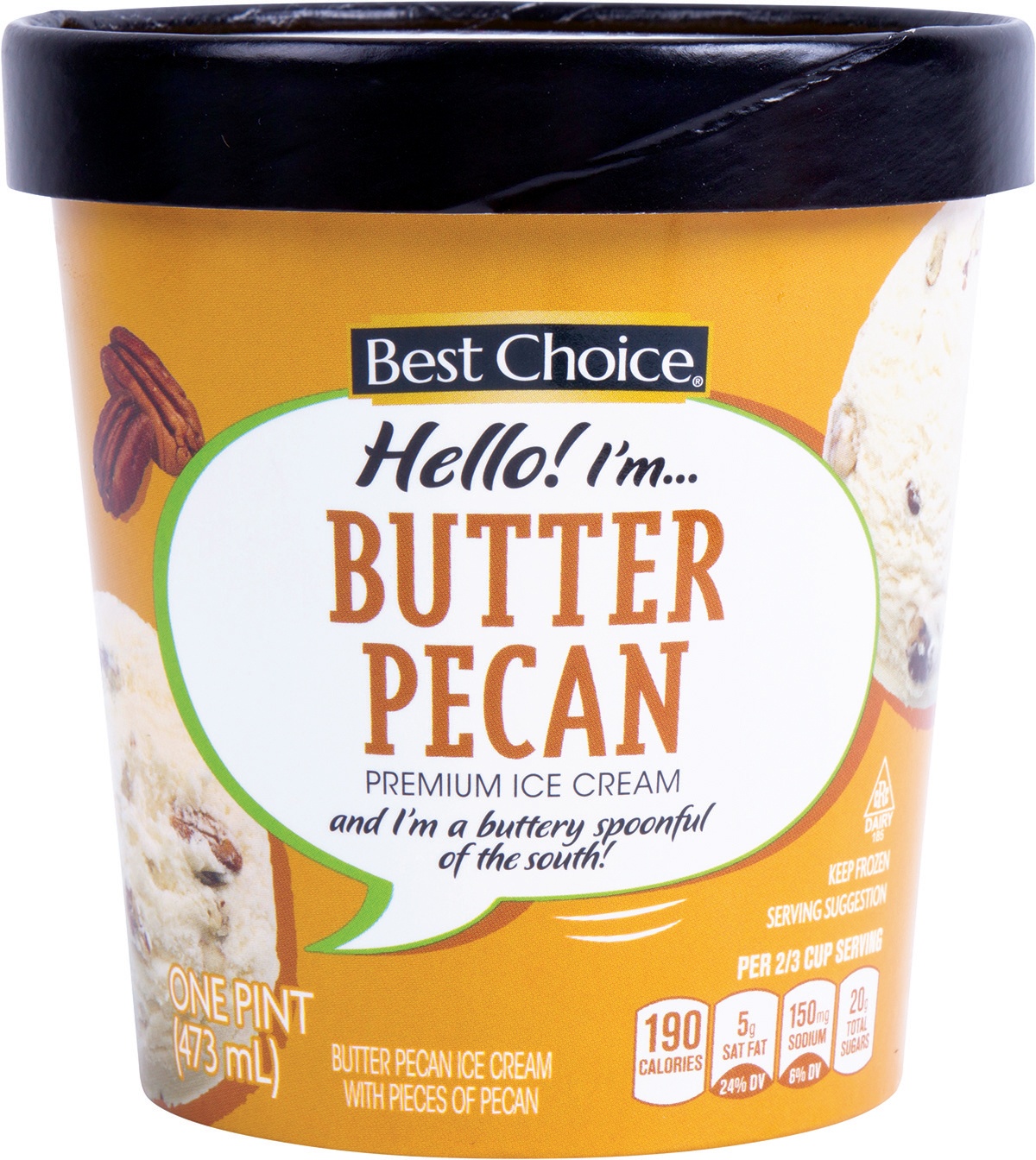 slide 1 of 1, Best Choice Butter Pecan Ice Cream, 16 oz