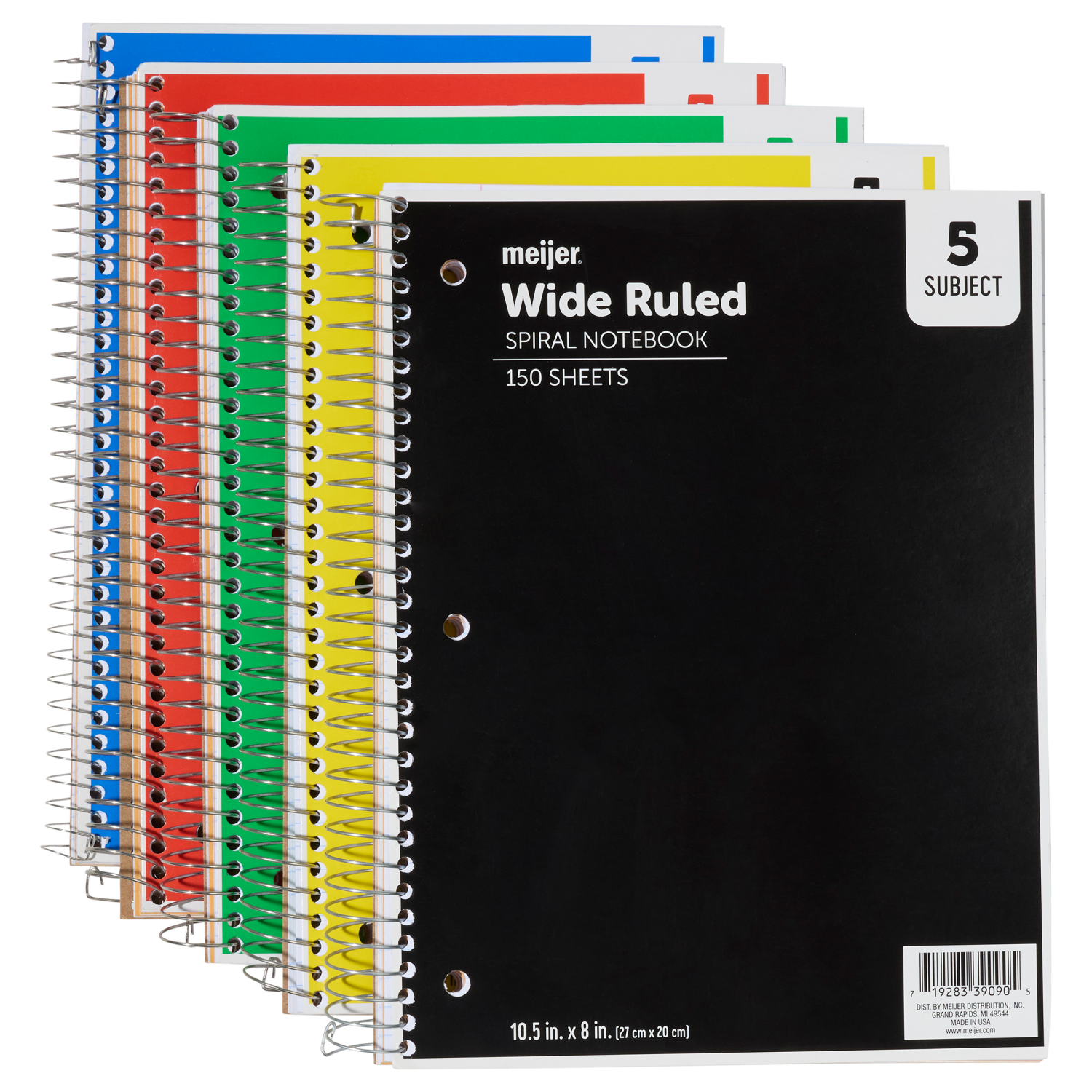 slide 1 of 3, Meijer 5 Subject Wide Rule Notebook, 1 ct