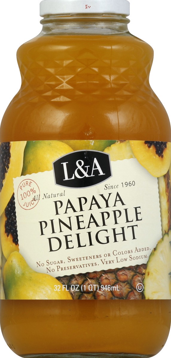 slide 4 of 4, L&A L And A Papaya Pineapple, 32 oz