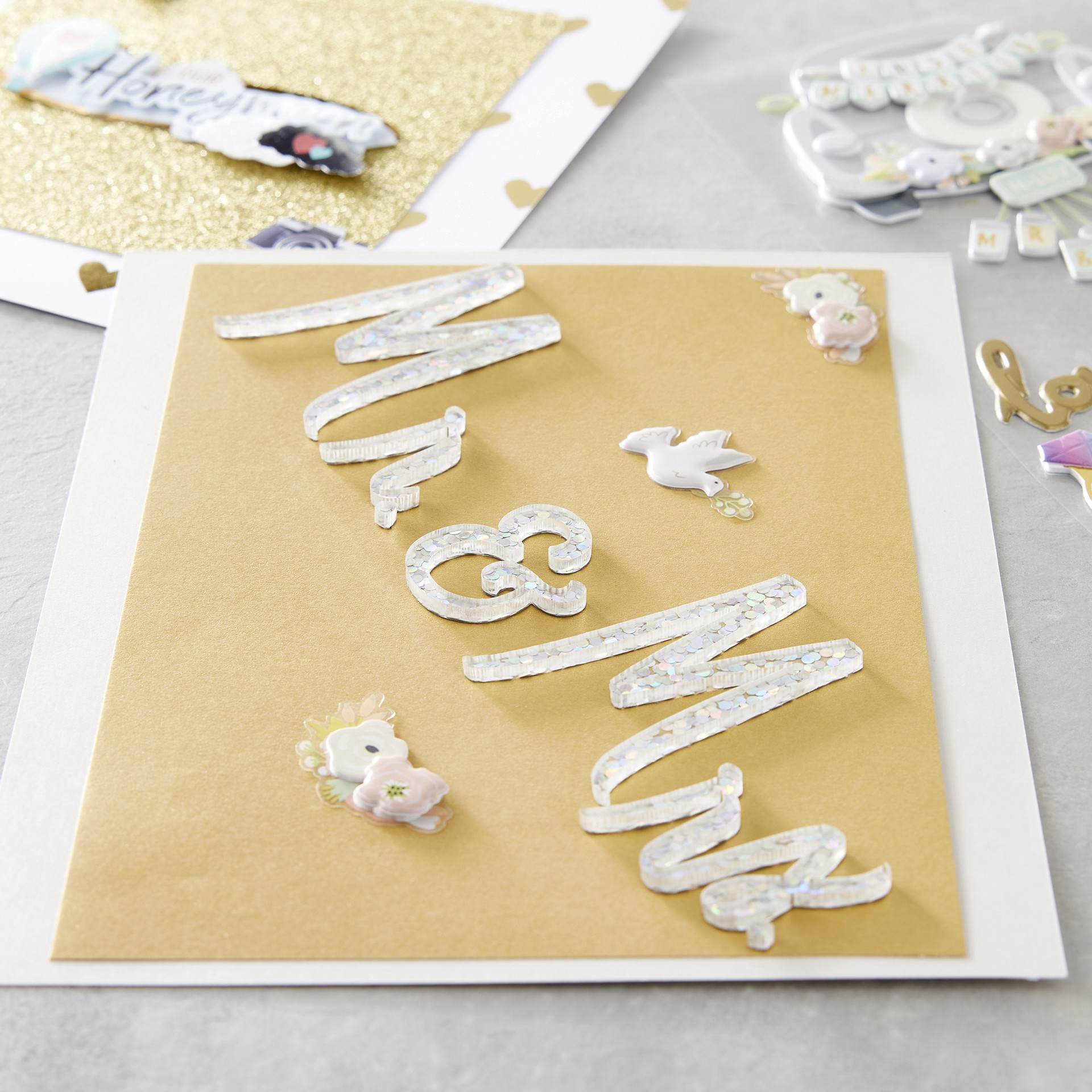 slide 2 of 3, Mr. & Mrs. Wedding Stickers By Recollections, 2.75 in x 6.75 in