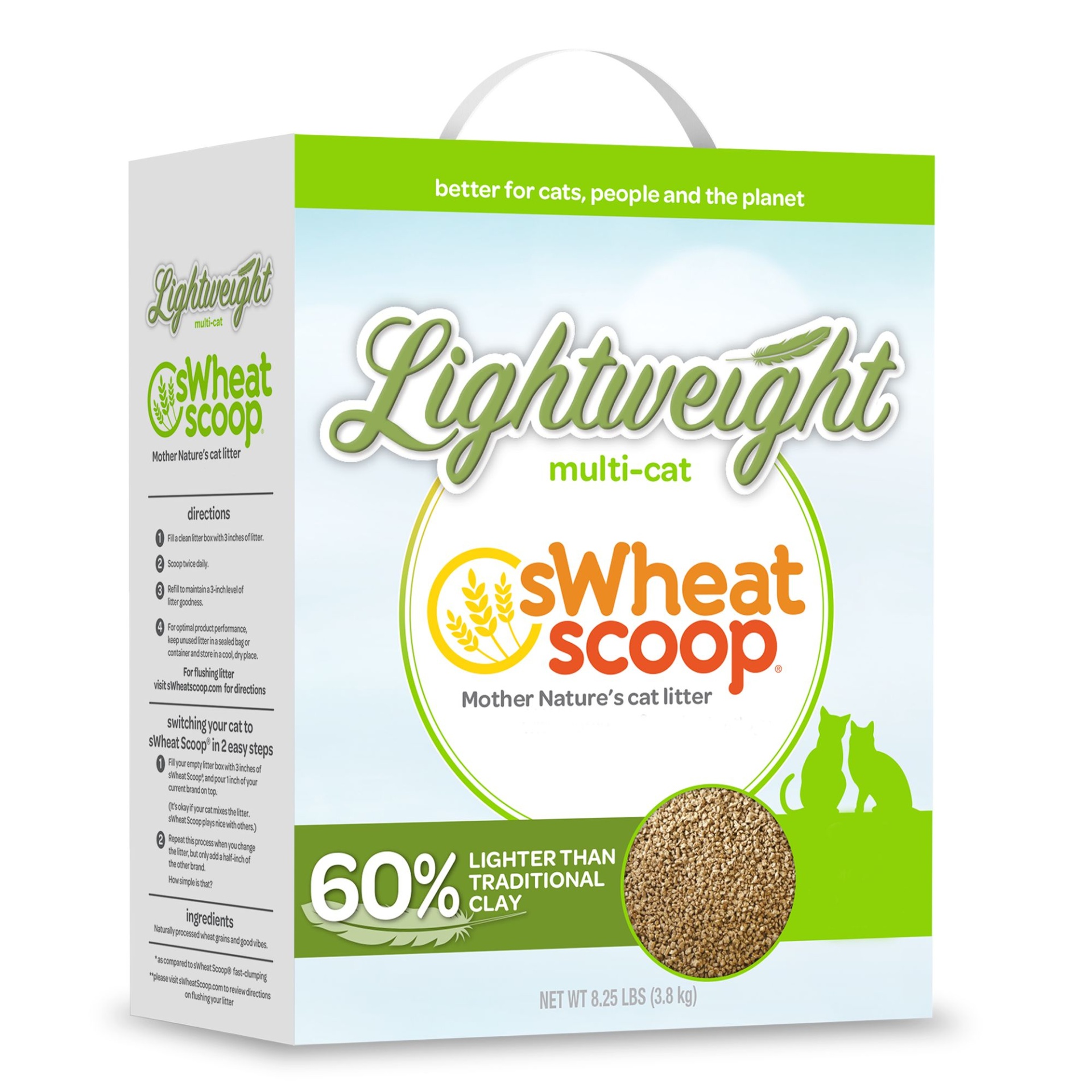 slide 1 of 1, sWheat Scoop Lightweight Multi-Cat Natural Cat Litter, 8.25 lb