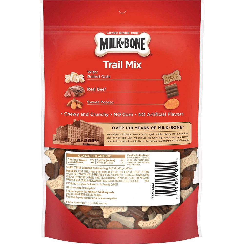 slide 18 of 45, Milk-Bone Trail Mix With Real Beef & Sweet Potato, Crunchy & Chewy Dog Treats, 9 Oz., 9 oz