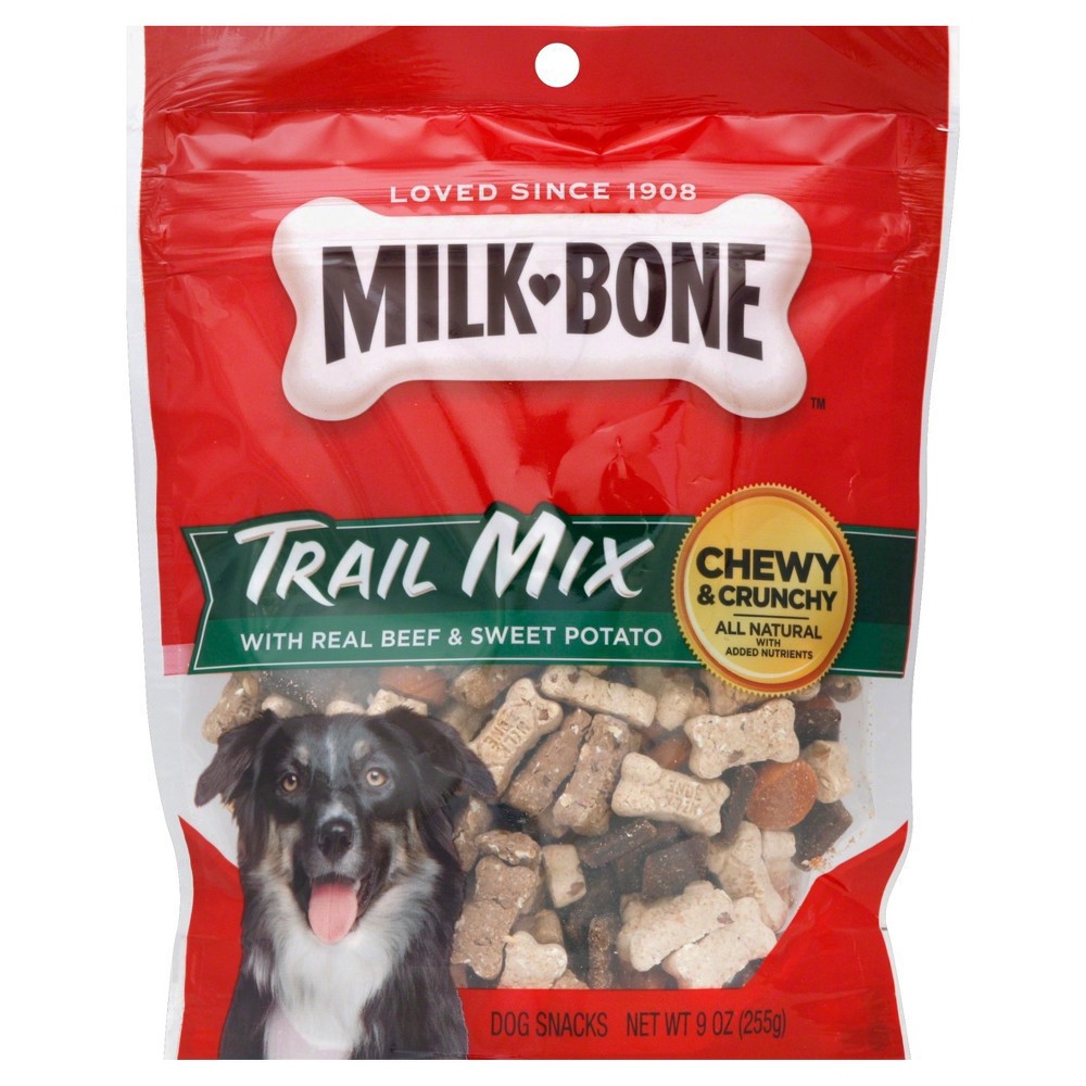 slide 33 of 45, Milk-Bone Trail Mix With Real Beef & Sweet Potato, Crunchy & Chewy Dog Treats, 9 Oz., 9 oz