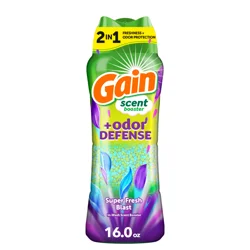 Gain Odor Defense In-wash Scent Booster, Super Fresh Blast scent, 16 OZ, 2 in 1 Freshness plus Odor Protection, laundry scent beads