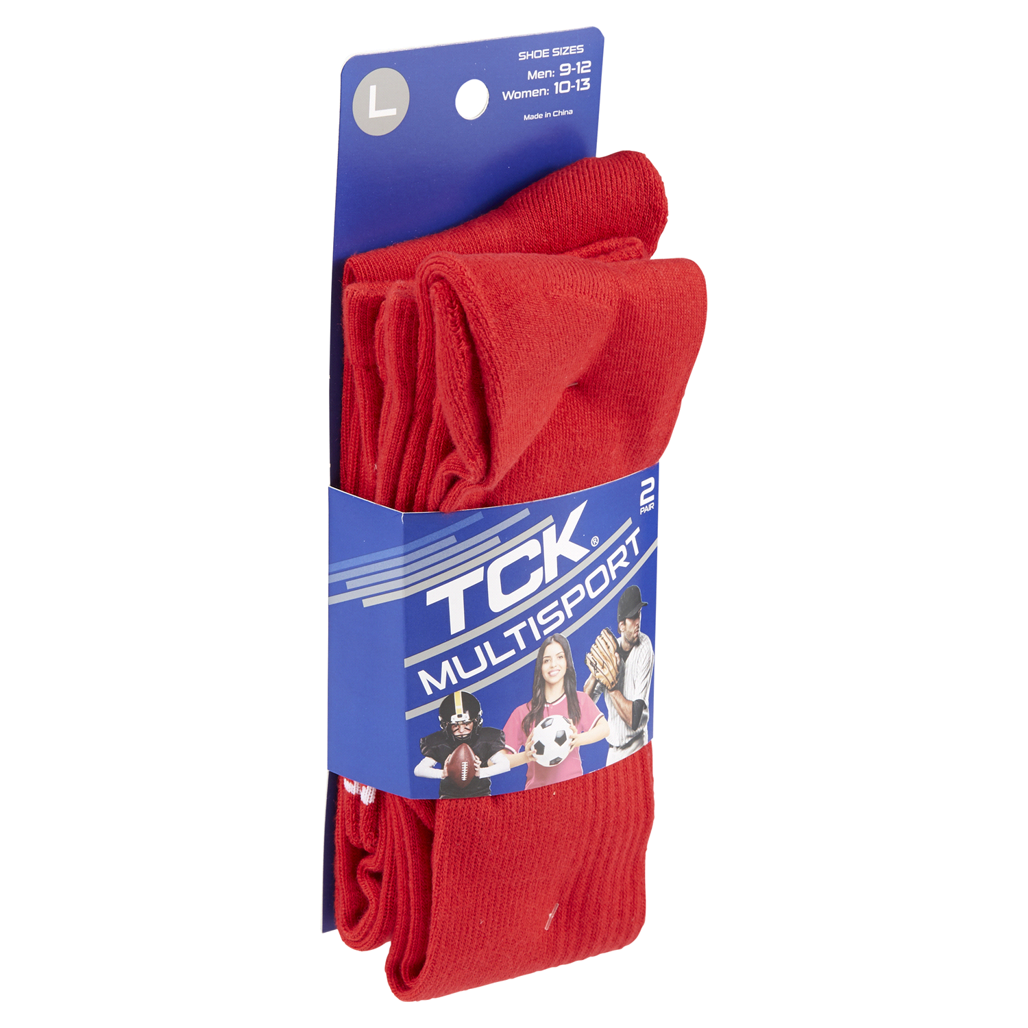 slide 4 of 5, Tck Multisport Team Socks Red Large, 1 ct