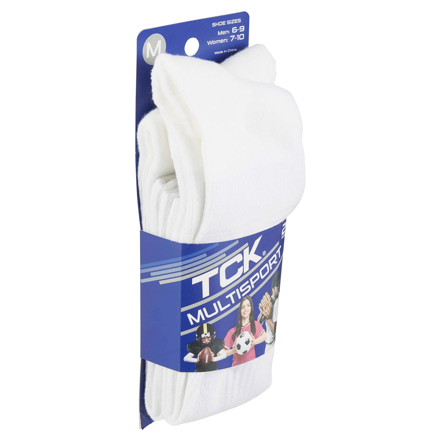 slide 4 of 5, Tck Multisport Team Socks White Medium, 1 ct