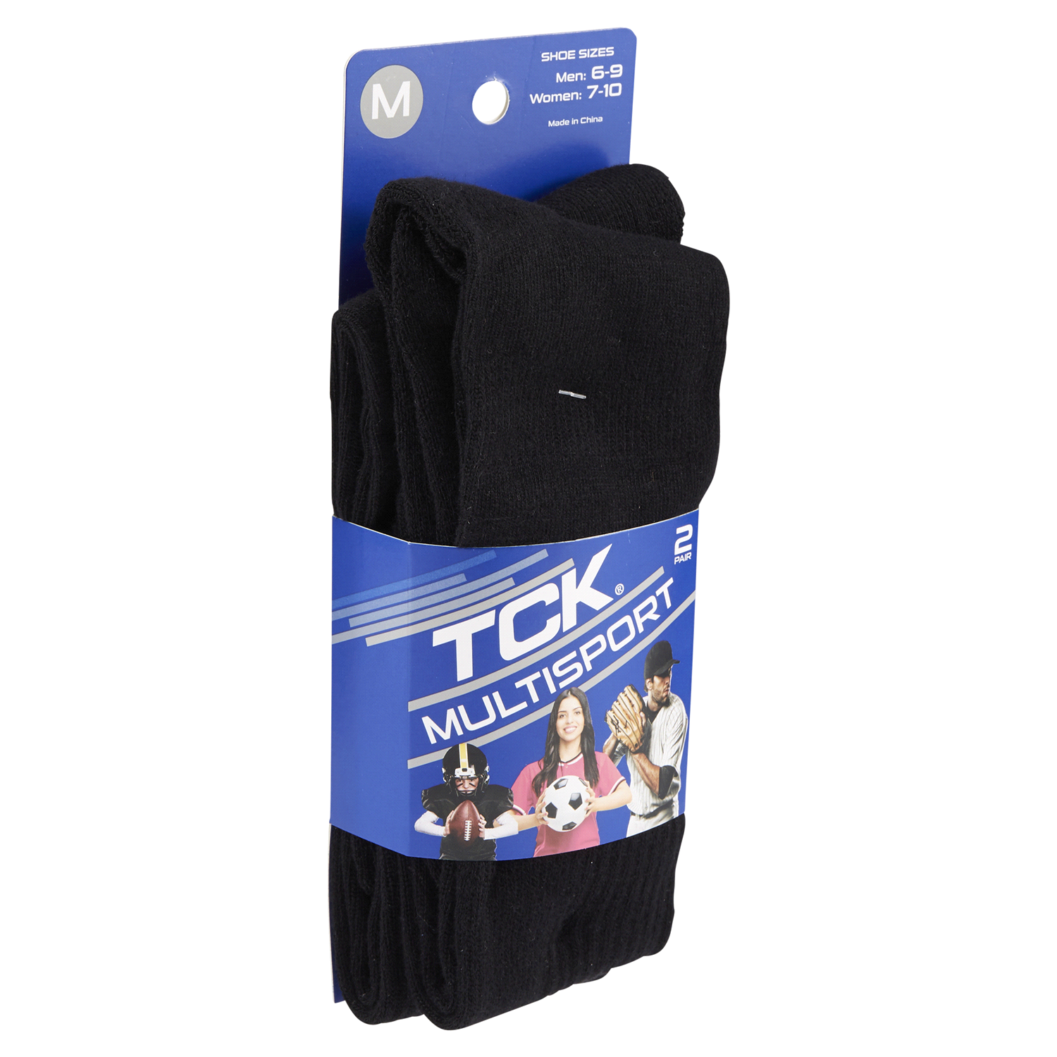 slide 4 of 5, Tck Multisport Team Socks Black Medium, 1 ct