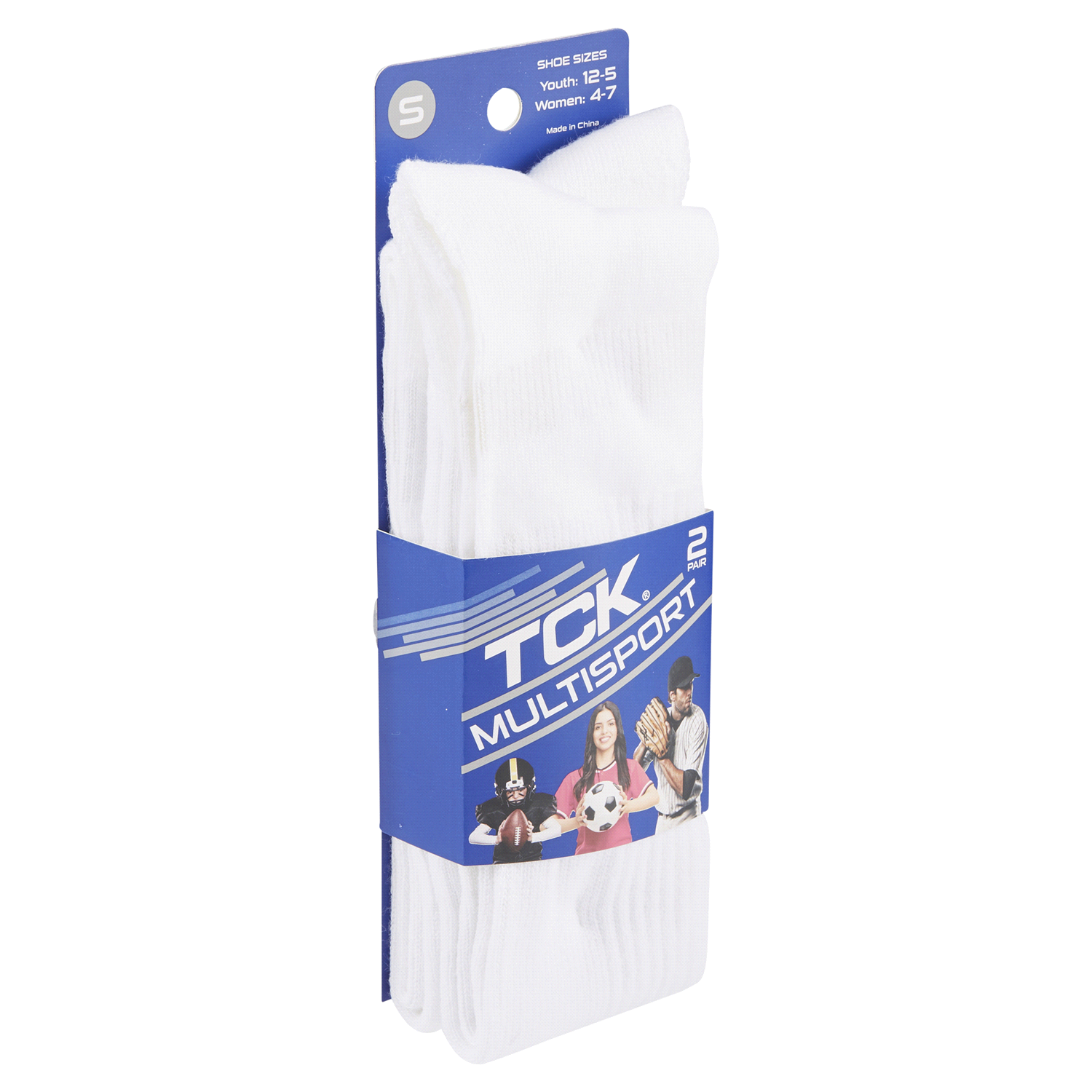 slide 4 of 5, Tck Multisport Team Socks White Small, 1 ct