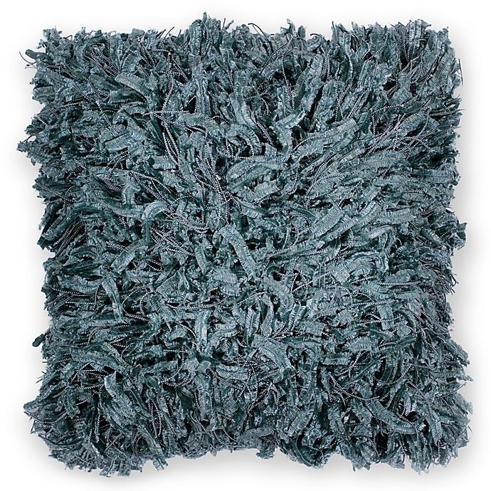 slide 1 of 1, Kas Shimmer Shaggy Square Throw Pillow - Teal, 18 in