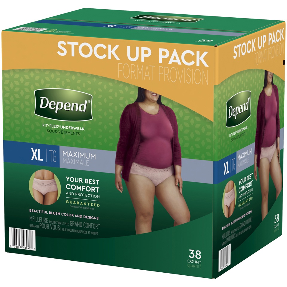 Depend Fit Flex Incontinence Underwear For Women Maximum Absorbency Xl Tan 38 Ct Shipt 