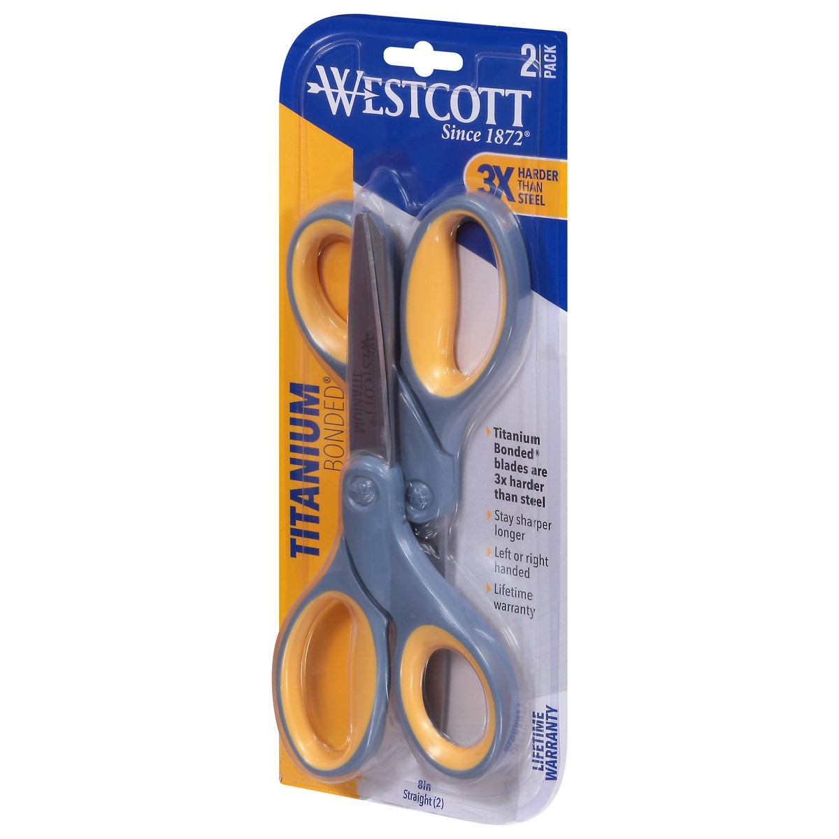 slide 9 of 9, Westcott Titanium Bonded 2 Pack 8 Inch Straight Scissors 2 ea, 2 ct