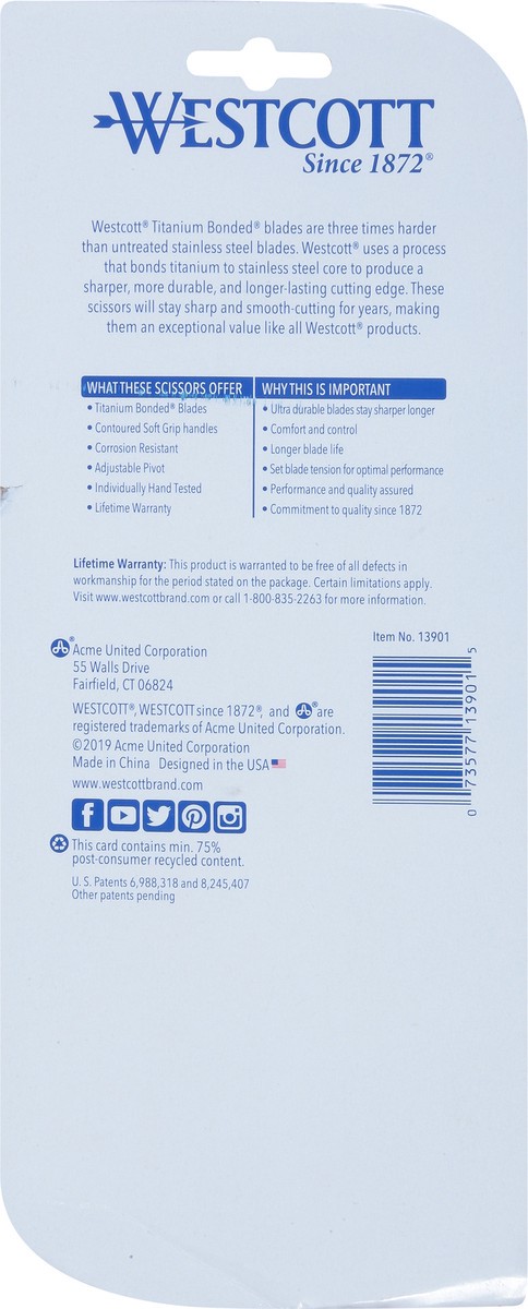 slide 6 of 9, Westcott Titanium Bonded 2 Pack 8 Inch Straight Scissors 2 ea, 2 ct