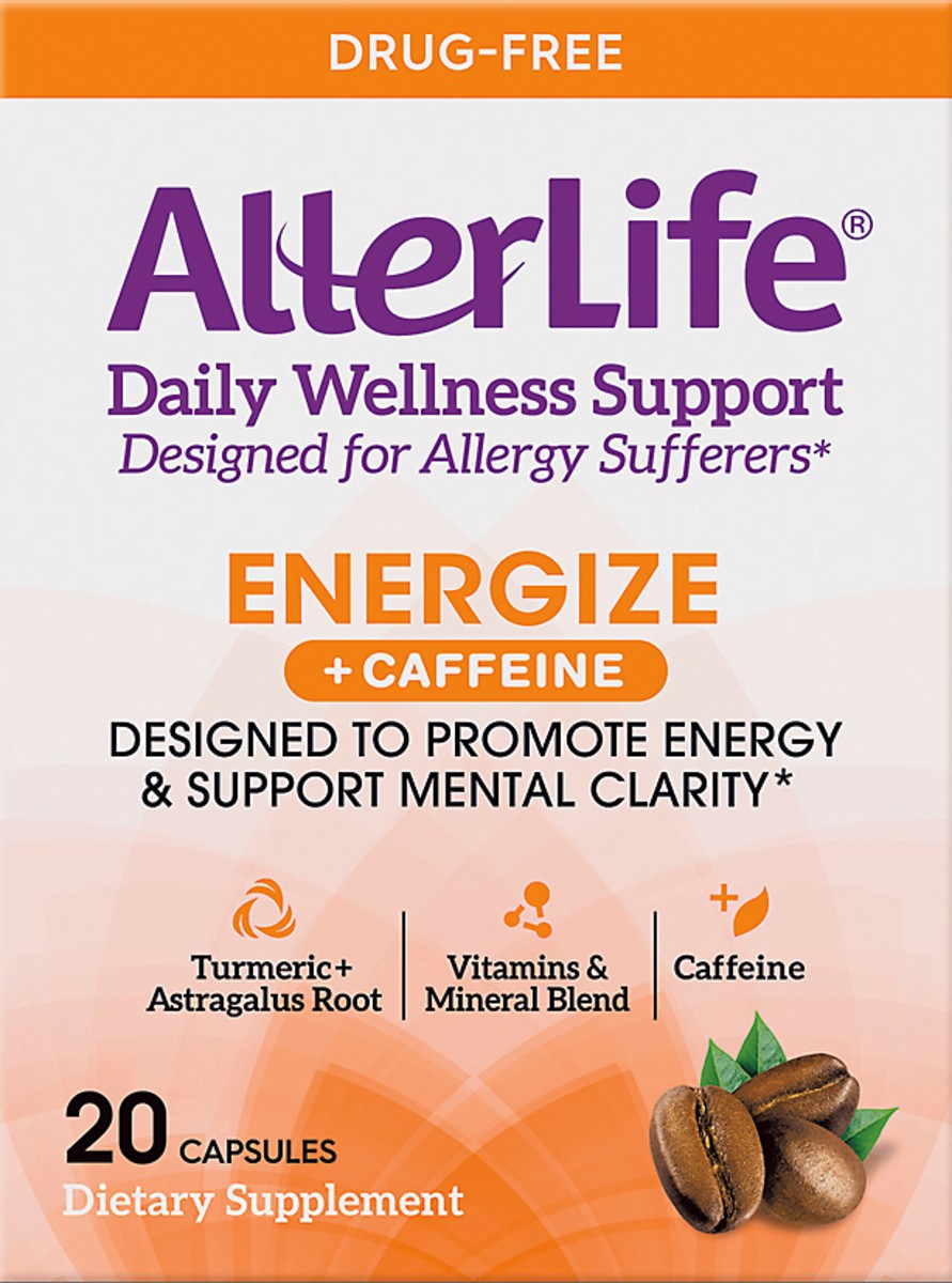 slide 12 of 13, AllerLife Capsules +Caffeine Energize 20 ea, 20 ct