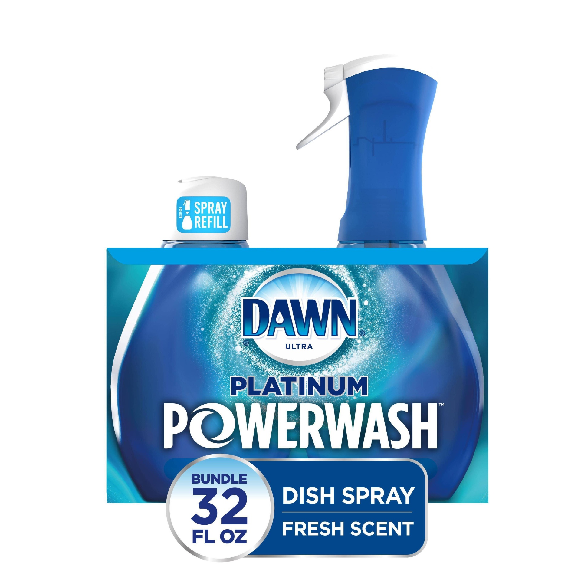 slide 1 of 6, Dawn Platinum Powerwash Dish Spray, Dishwashing Dish Soap - Fresh Scent Bundle - Starter-Kit (16 fl oz) & 1 refill (16 fl oz), 16 fl oz