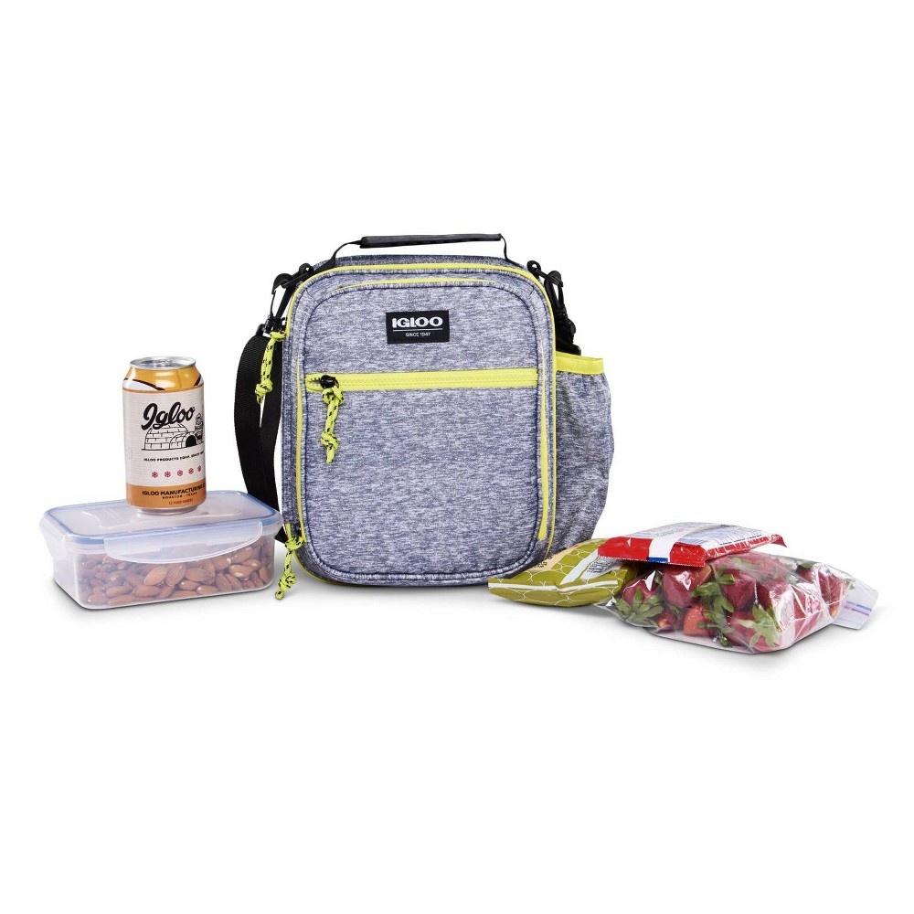 slide 2 of 14, Igloo Active Vertical Lunch Tote - Heather Gray/Volt Yellow, 1 ct