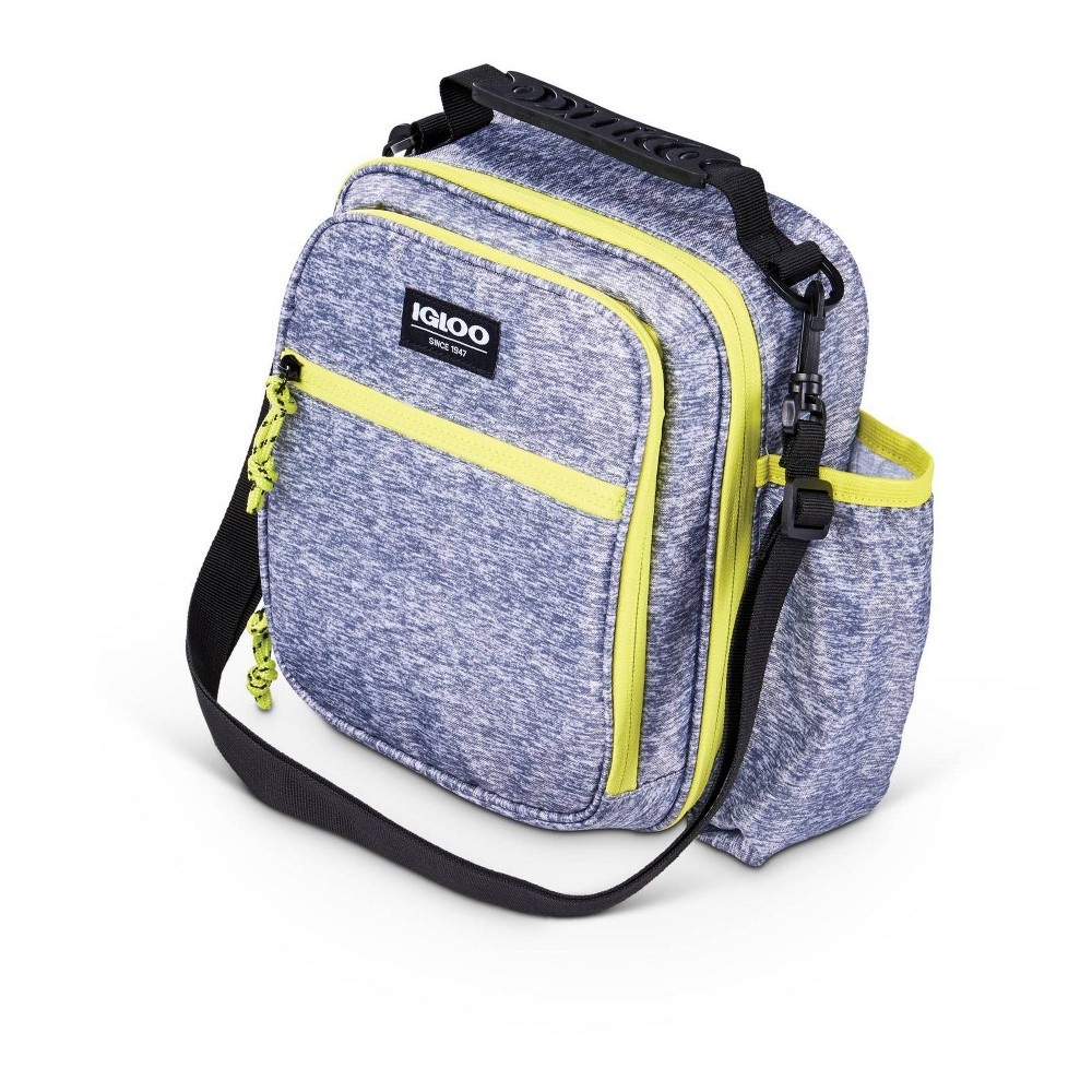 slide 5 of 14, Igloo Active Vertical Lunch Tote - Heather Gray/Volt Yellow, 1 ct