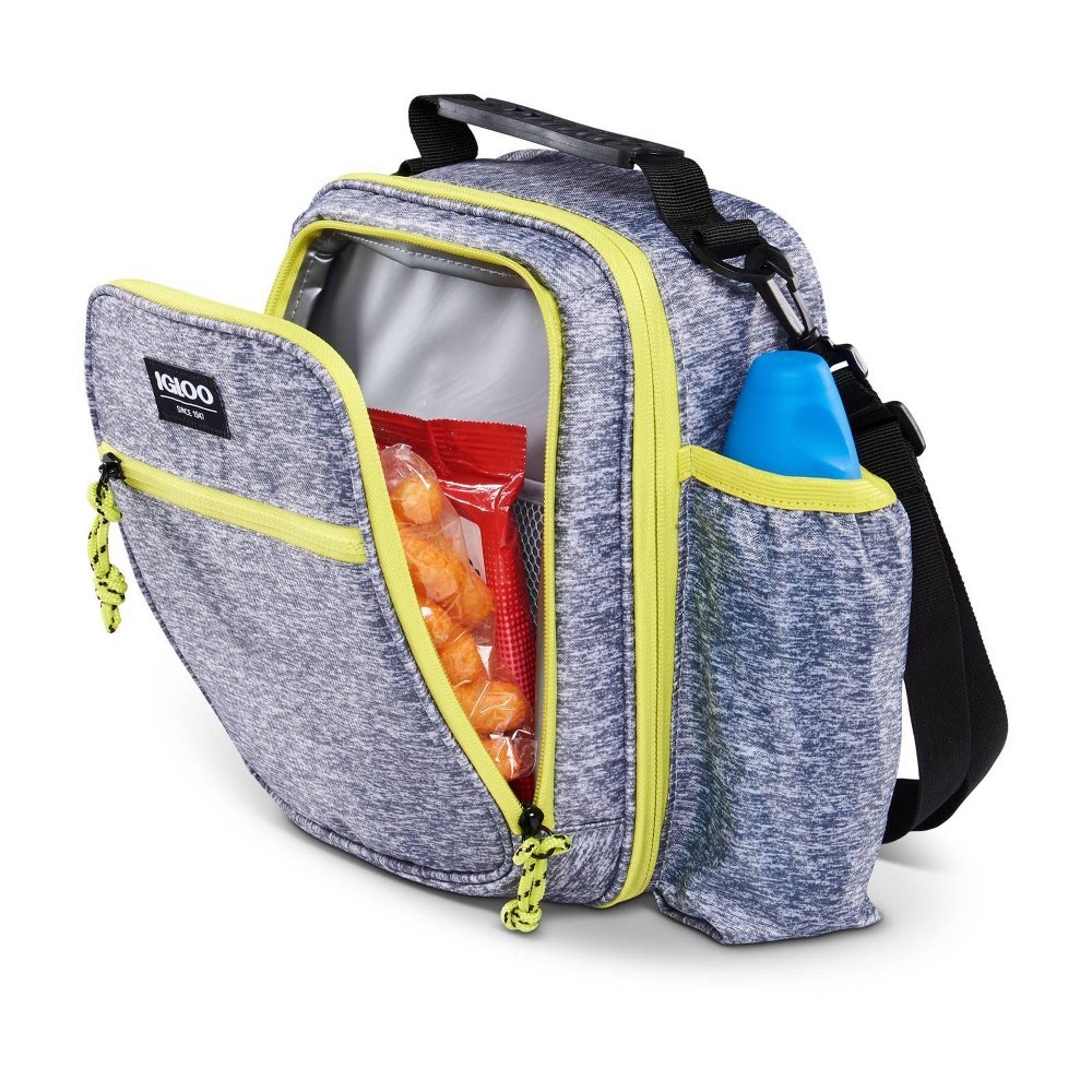 slide 14 of 14, Igloo Active Vertical Lunch Tote - Heather Gray/Volt Yellow, 1 ct