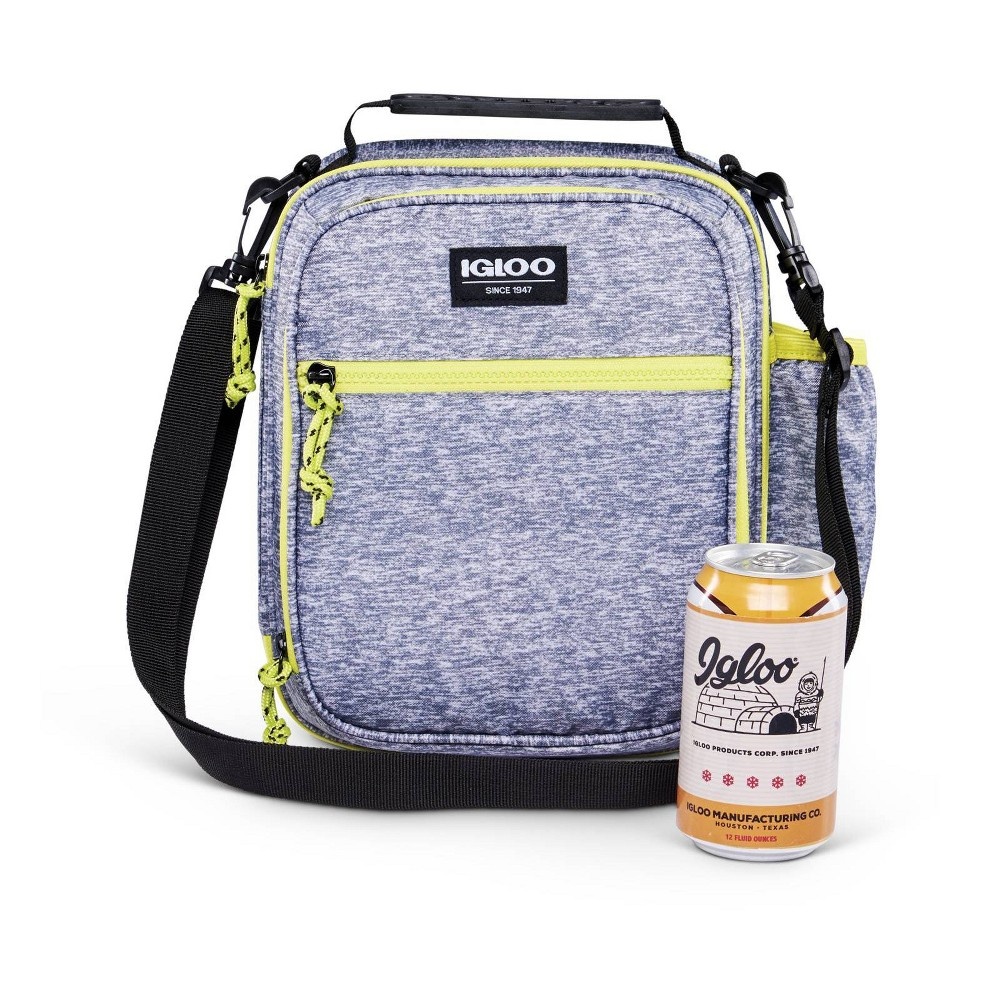 slide 7 of 14, Igloo Active Vertical Lunch Tote - Heather Gray/Volt Yellow, 1 ct