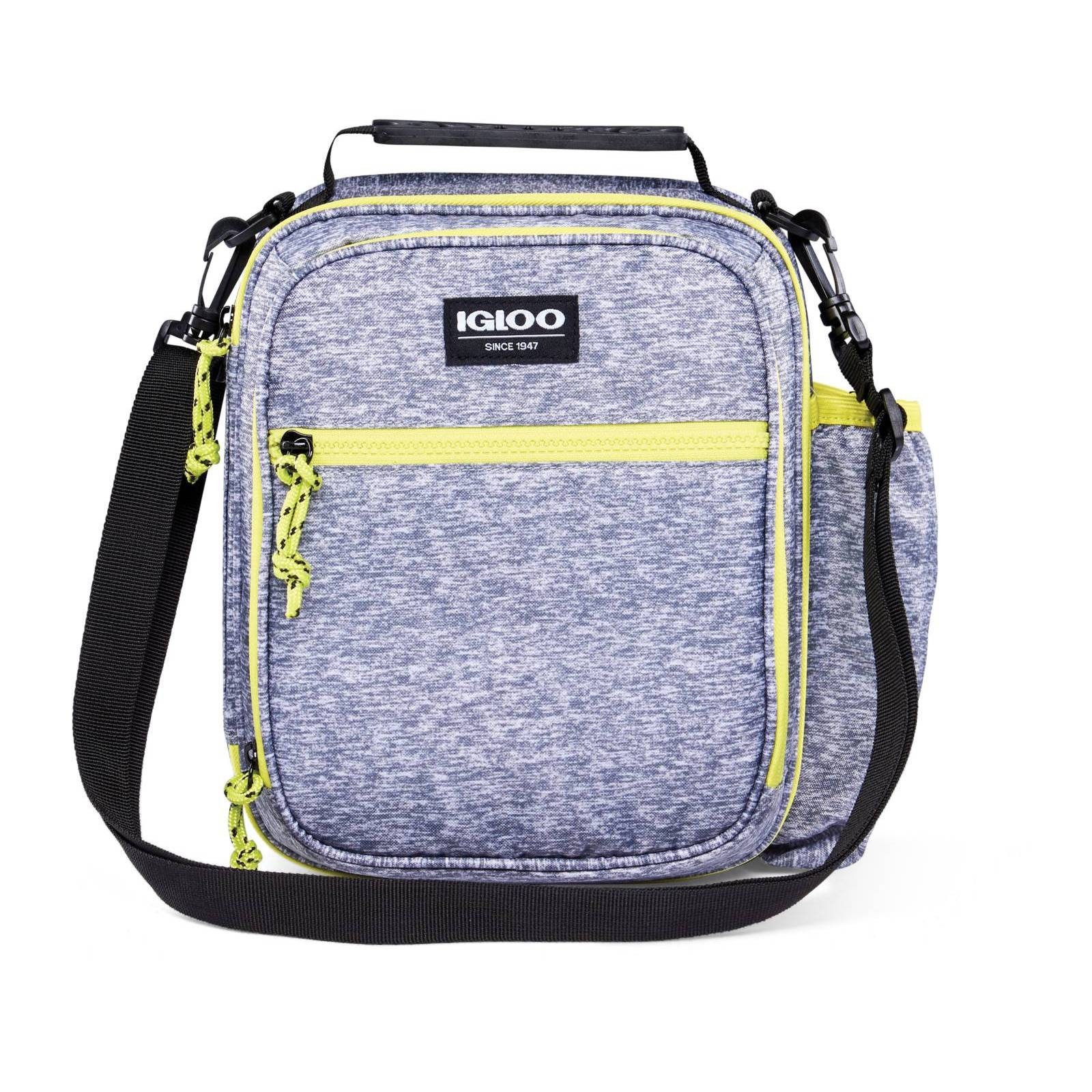 slide 1 of 14, Igloo Active Vertical Lunch Tote - Heather Gray/Volt Yellow, 1 ct