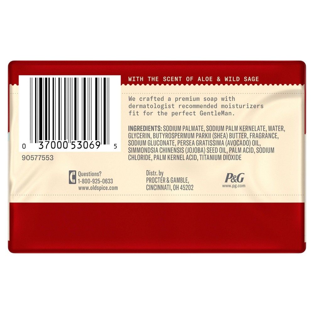 slide 2 of 2, Old Spice GentleMan's Blend Aloe & Wild Sage Body & Face Bar Soap, 6 oz