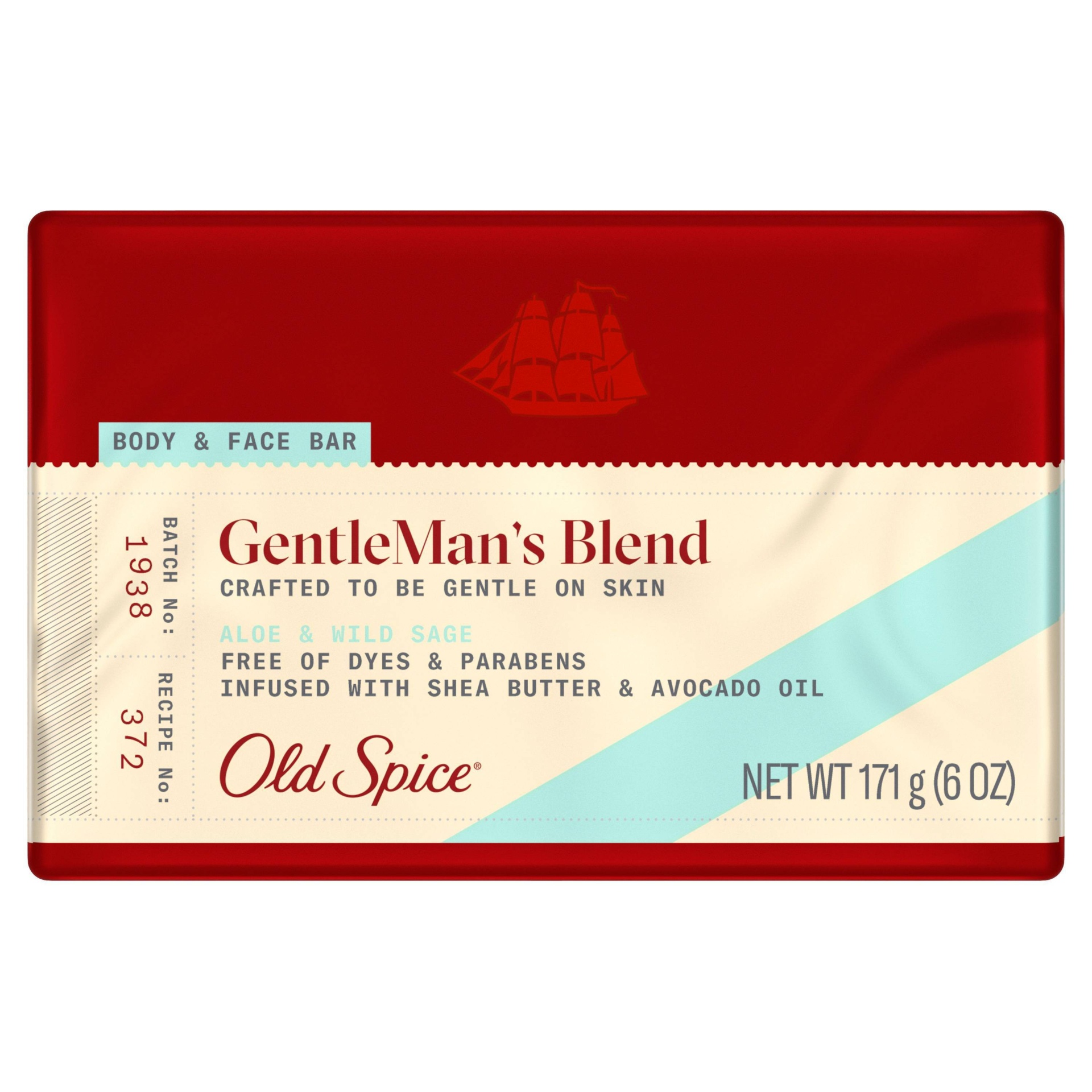 slide 1 of 2, Old Spice GentleMan's Blend Aloe & Wild Sage Body & Face Bar Soap, 6 oz